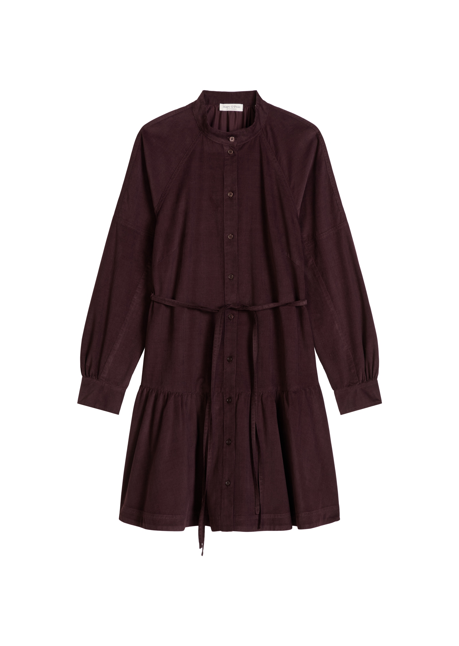 Marc O'Polo Robe en velours côtelé avec ceinture à nouer, coupe évasée