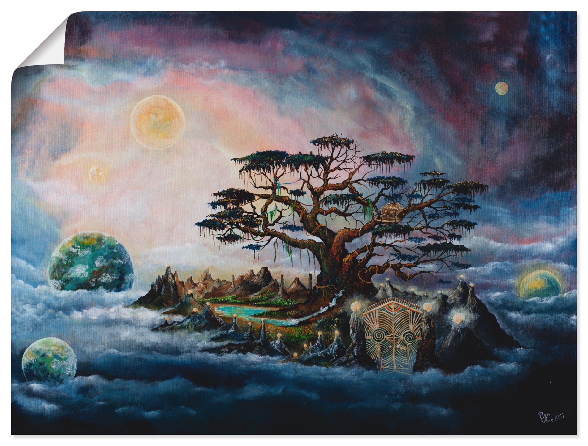 Image of Artland Wandbild »Der Weltenwächter«, Landschaften, (1 St.), in vielen Grössen & Produktarten - Alubild / Outdoorbild für den Aussenbereich, Leinwandbild, Poster, Wandaufkleber / Wandtattoo auch für Badezimmer geeignet bei Ackermann Versand Schweiz