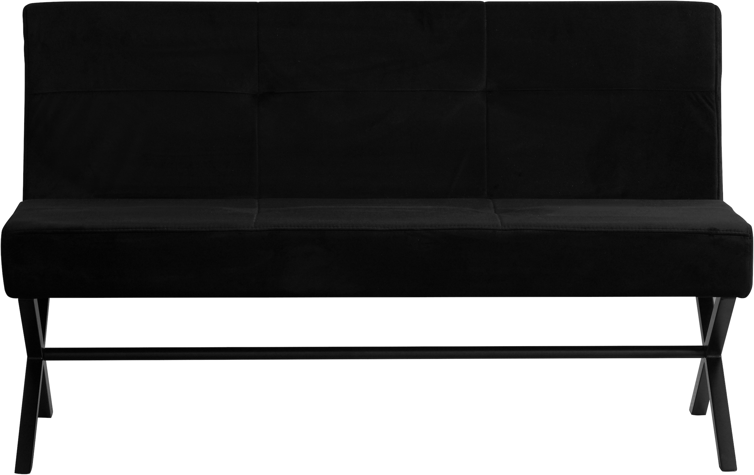 GOODproduct Polsterbank »Narzisse« Esszimmerbank, Bank, Sitzbank,  X-Gestell aus schwarzen Metall, pflegeleichter Samtvelours, 140 cm