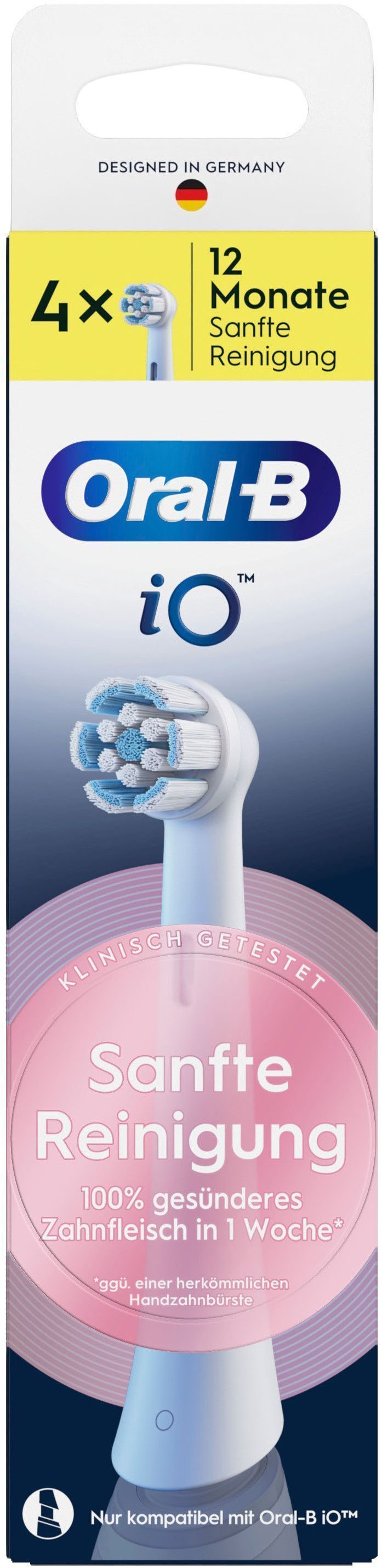 Image of Oral-B Aufsteckbürsten "iO Sanfte Reinigung" fortschrittliche Plaque-Entfernung, für empfindliches Zahnfleisch