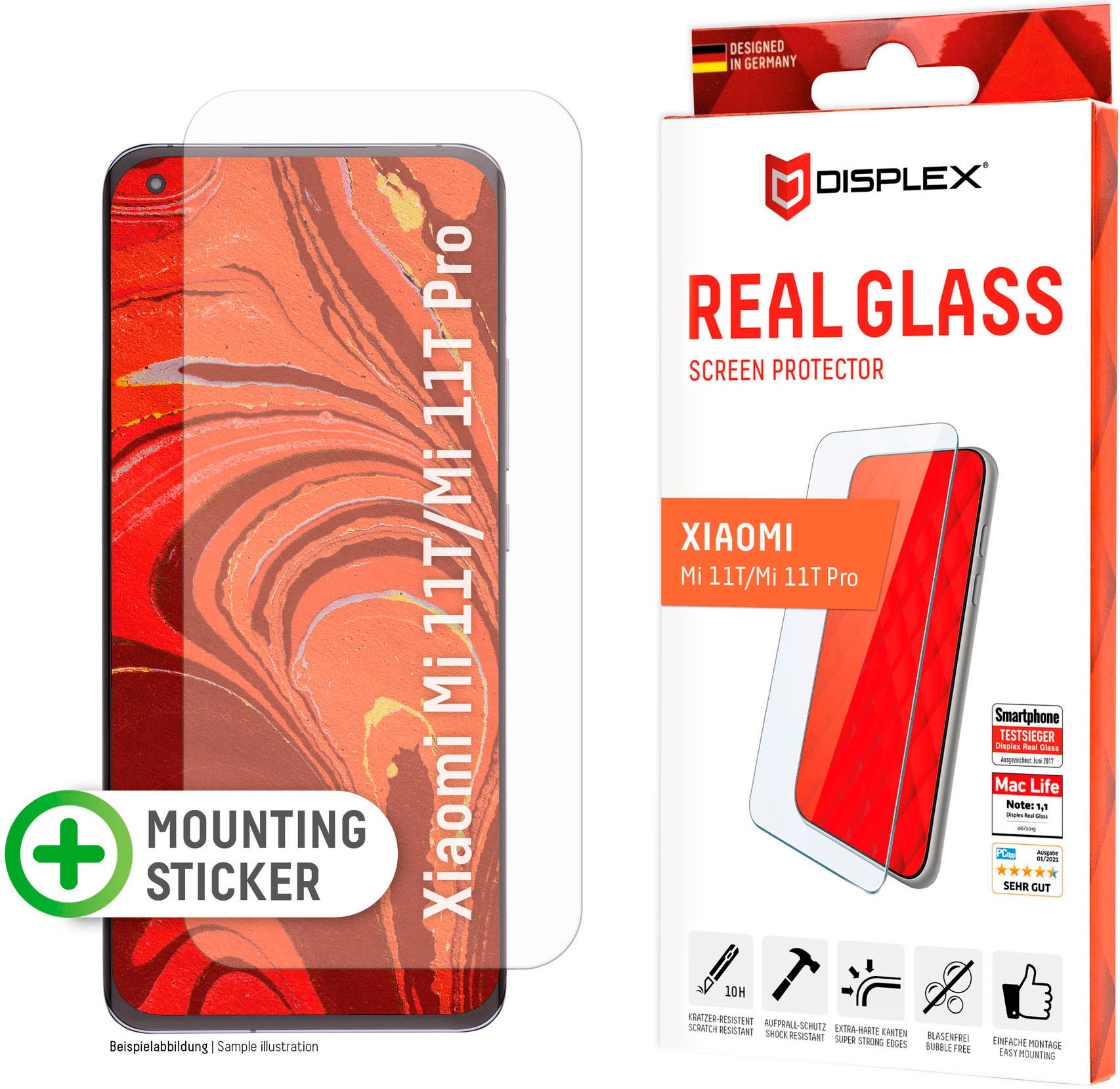 Image of Displex Displayschutzfolie »Real Glass 2D Xiaomi 11T/Mi 11T Pro«, für Xiaomi 11T/Mi 11T Pro bei Ackermann Versand Schweiz