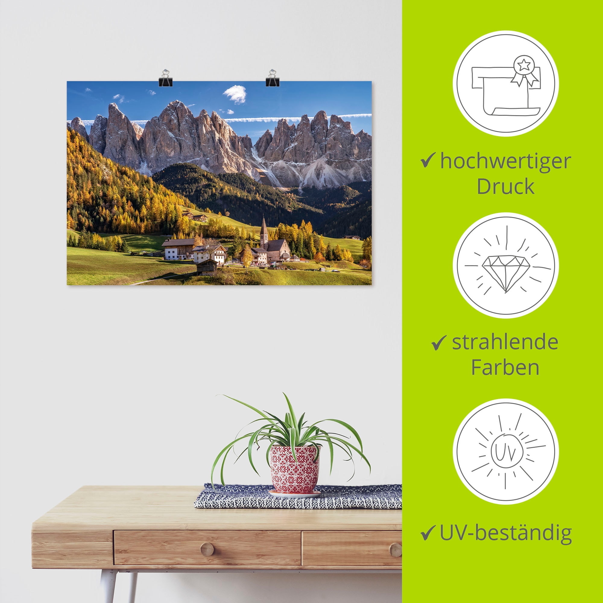 Artland Poster »Herbst in Südtirol« Berge & Alpenbilder 1 Stk. tlg. ohne Rahmen