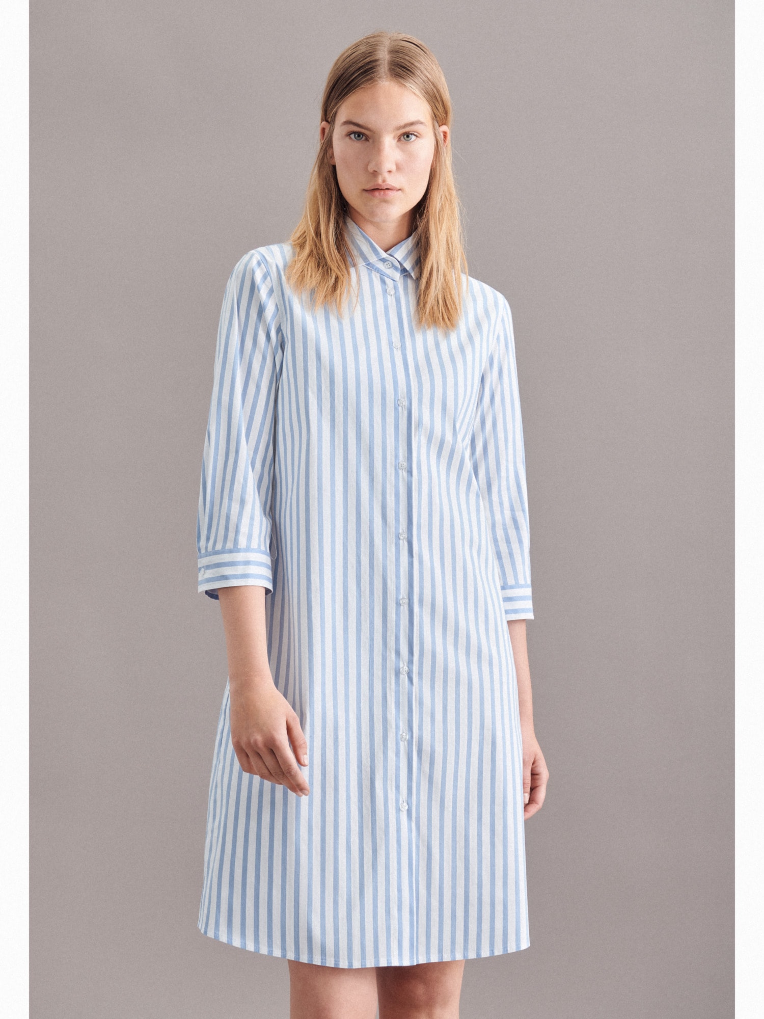 seidensticker Robe d'été »Schwarze Rose« 3/4-Arm Kragen Streifen