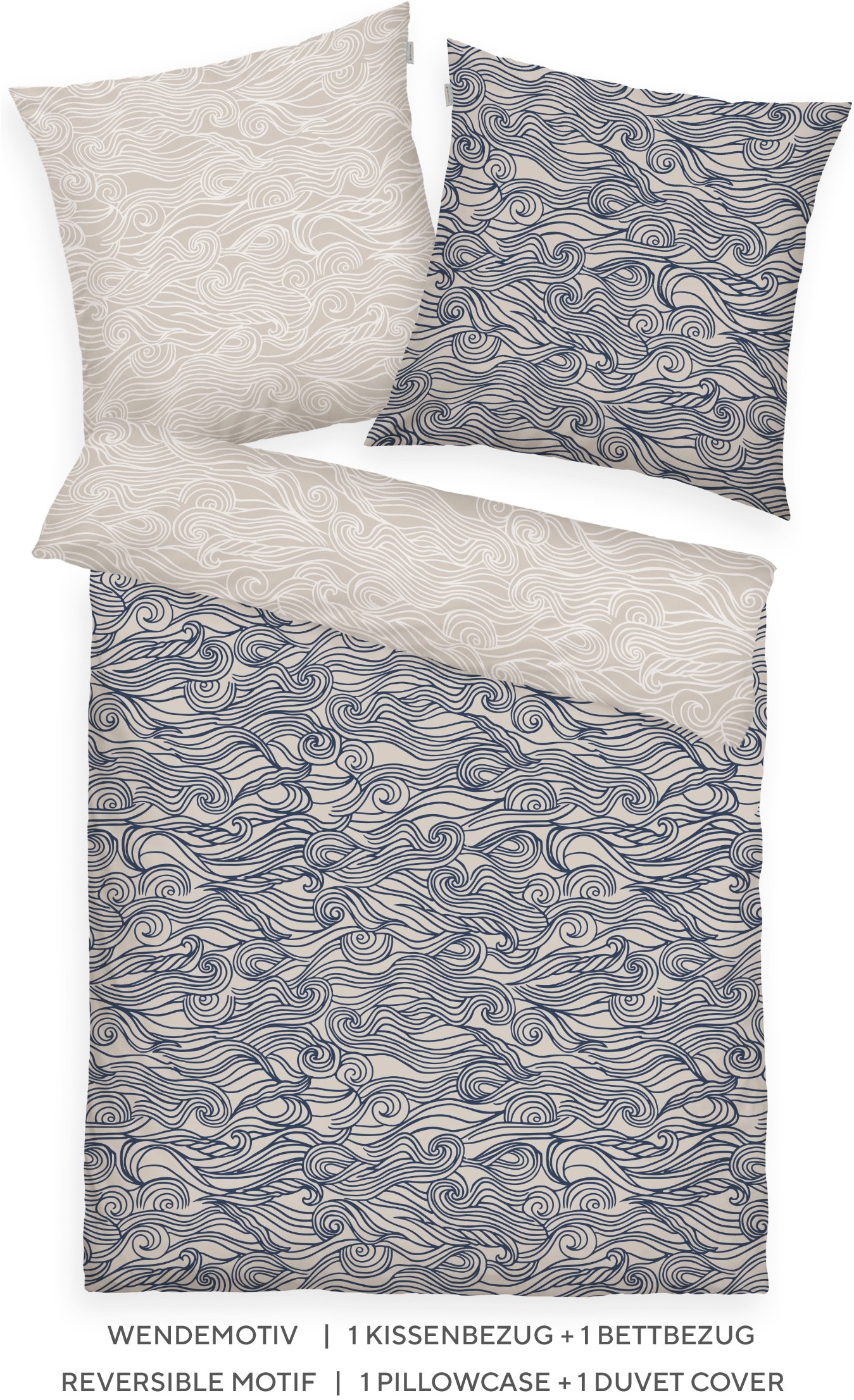 TOM TAILOR HOME Linge de lit »WAVES« 2 new bedroom, étiquette tissée