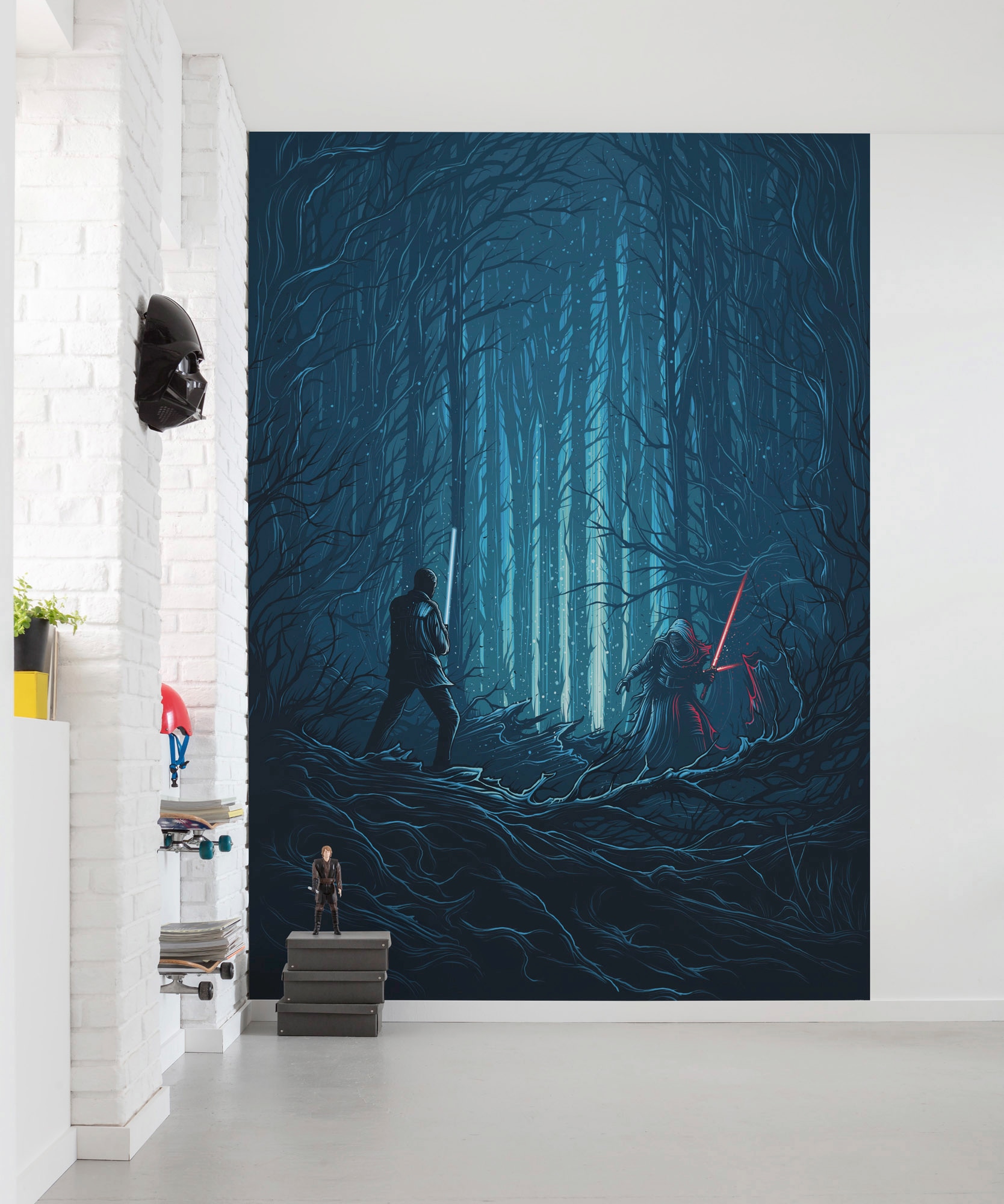 Komar Vliestapete »Digitaldruck Vlies - Star Wars Wood Fight - Grösse 200 x 280 cm«, bedruckt, Kinderzimmer