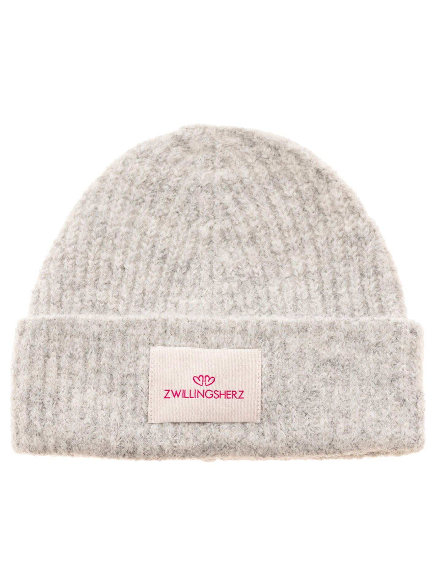 Zwillingsherz Strickmütze »"Zwillingsherz Patch"« gerippt,  mit Wolle und Umschlag, mit Patch