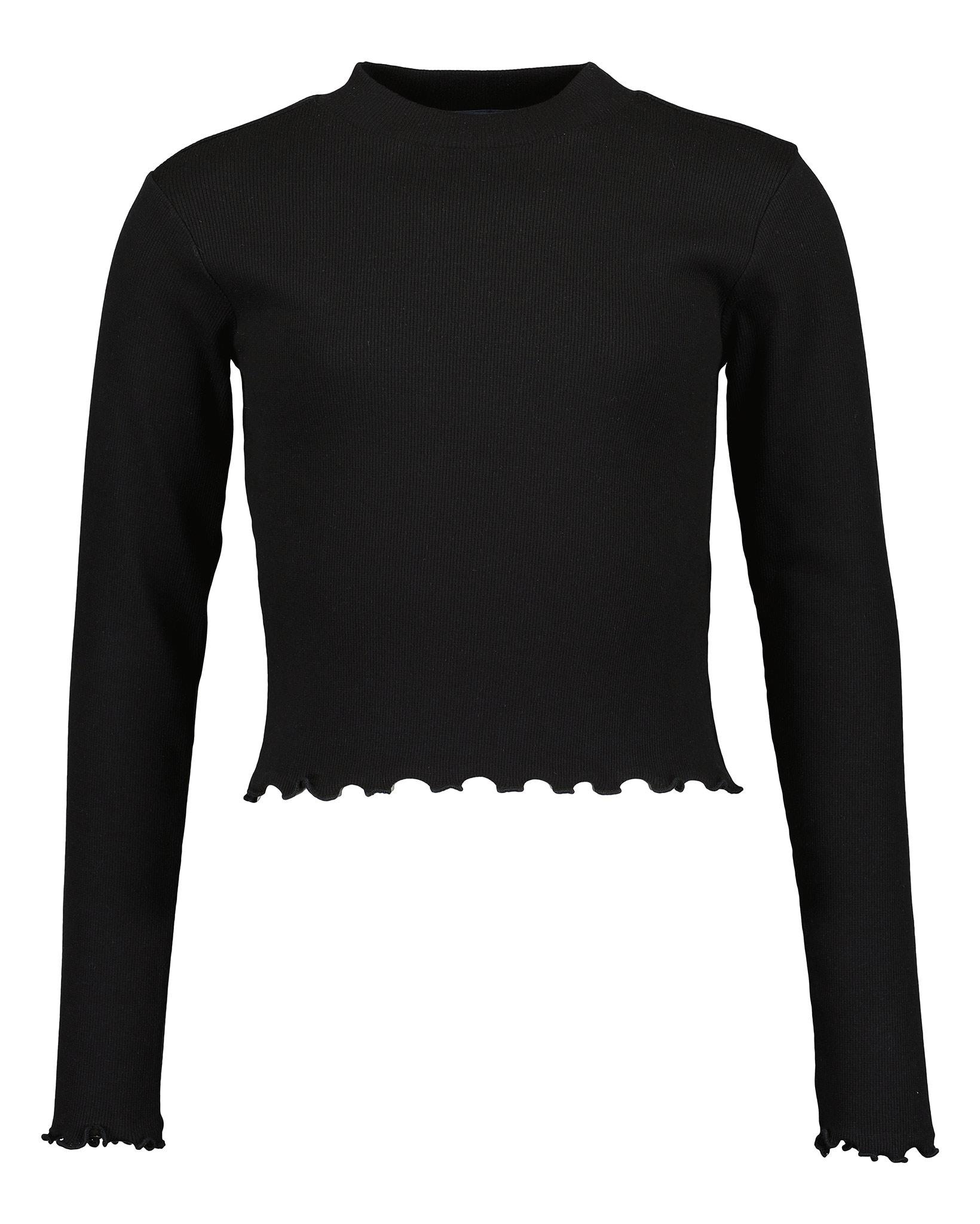 Blue Seven Langarmshirt, (Packung, 2 tlg.), cropped und mit süsser Wellenkante am Ärmel und am Saum