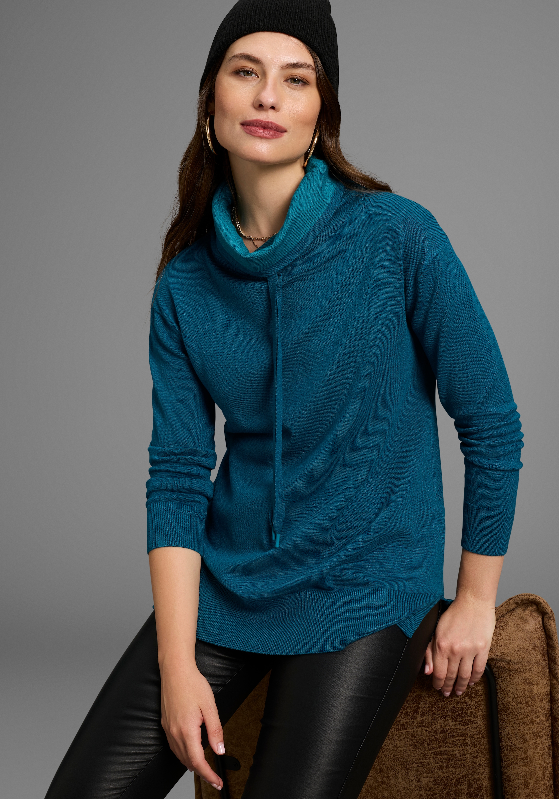 Image of Laura Scott Strickpullover Übergangspullover in lässiger Form mit Schalkragen