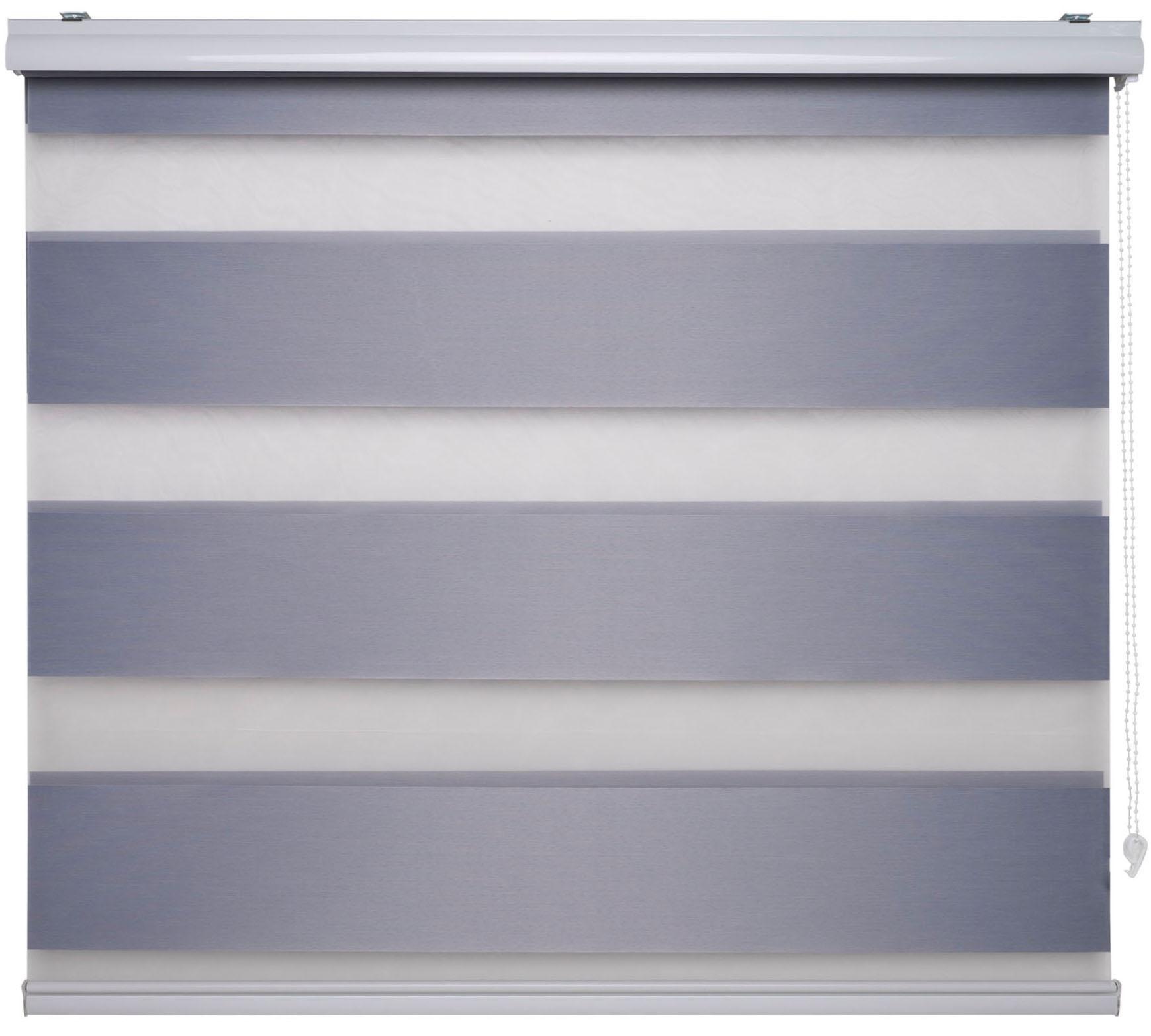 Image of Liedeco Doppelrollo "DUO-Rollo mit 20 cm Streifen" Lichtschutz mit Bohren im Fixmass