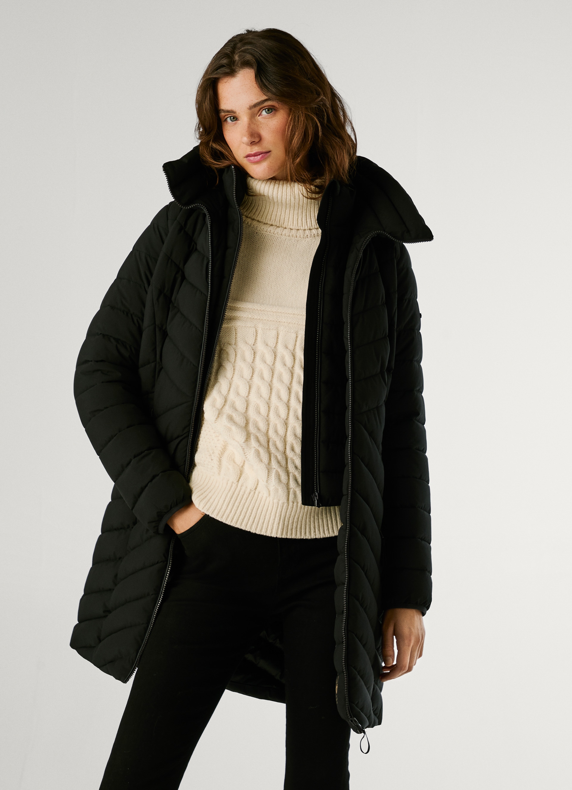 Pepe Jeans Manteau matelassé »SANN LONG« wasserabweisend, mit Innenverschluss