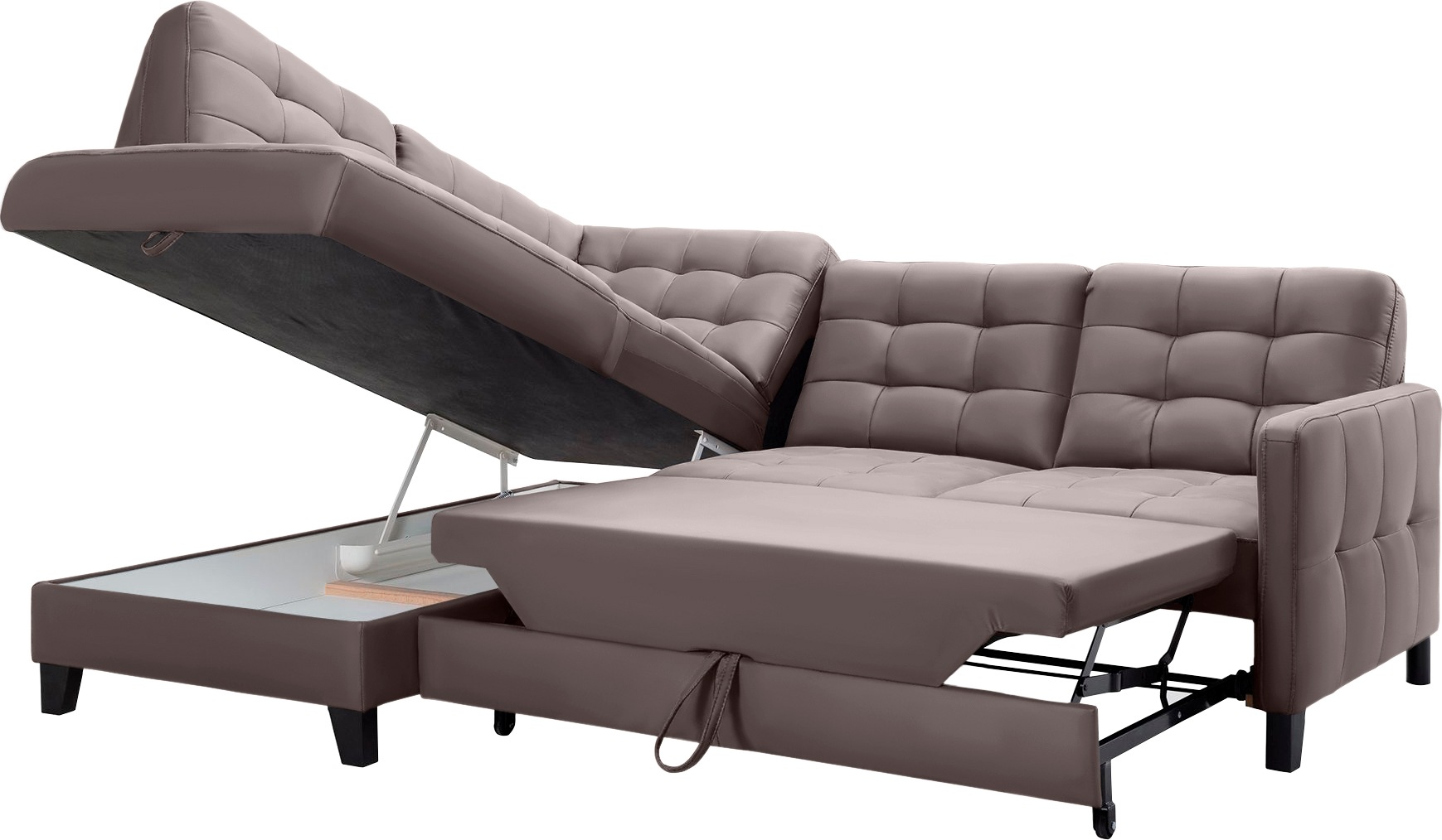 - sofa Bettkasten, und Bezugsqualitäten wahlweise vielen kaufen exxpo in Ecksofa fashion »Elio«, Bettfunktion mit