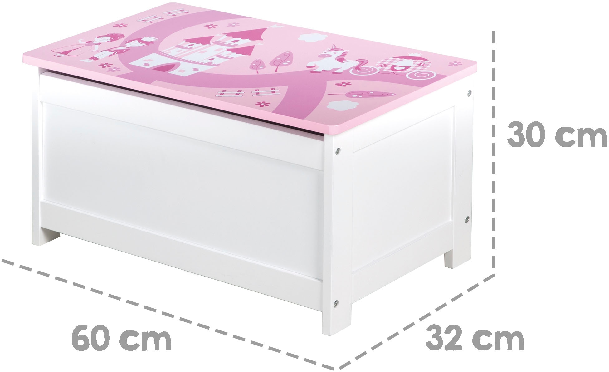 Jetzt roba® Truhe Kinderzimmer »Krone, fürs mit rosa/pink«, bestellen Deckelbremse