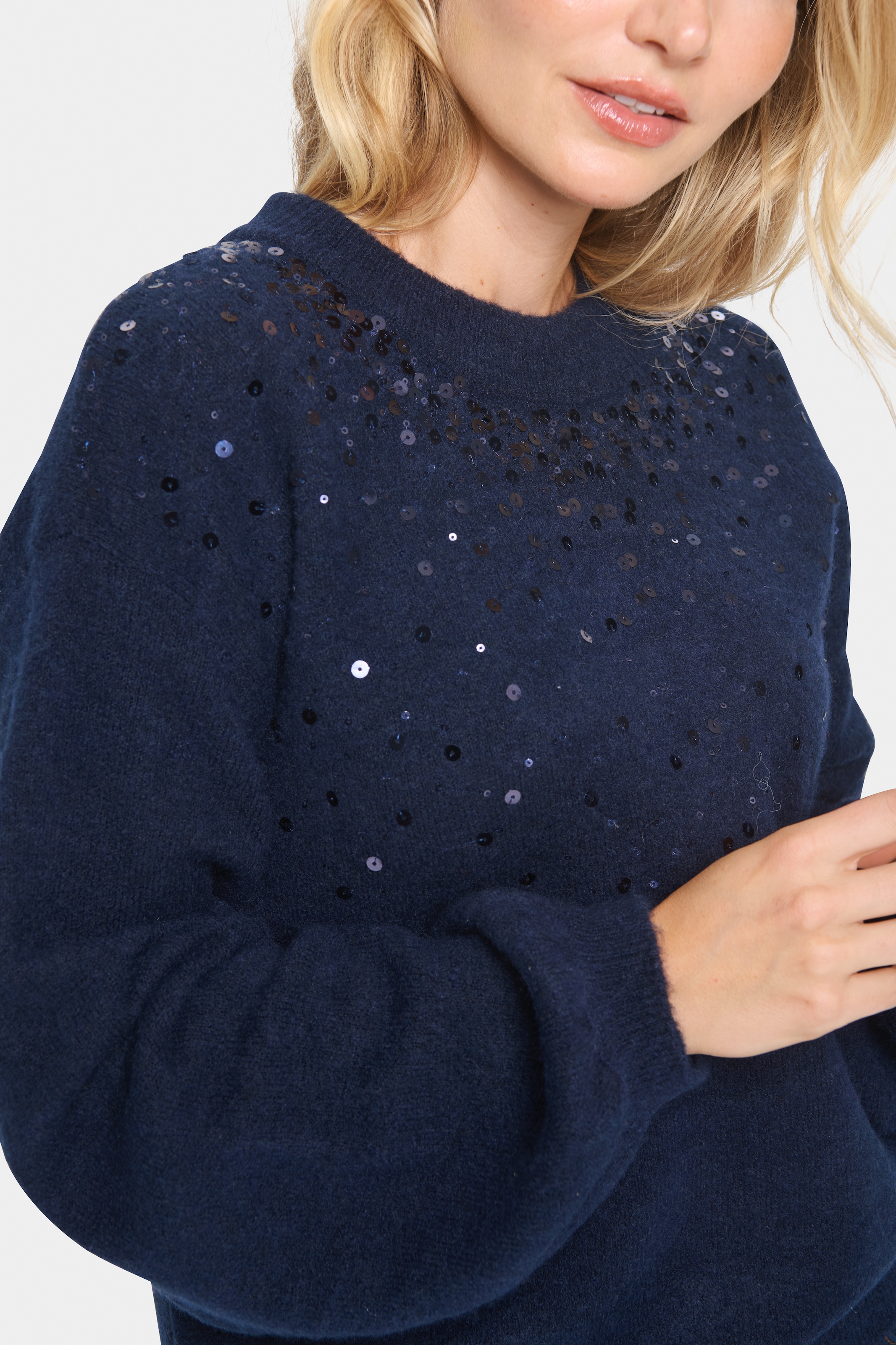 Saint Tropez Pull en tricot »BarbelSZ Pullover« mit Pailletten