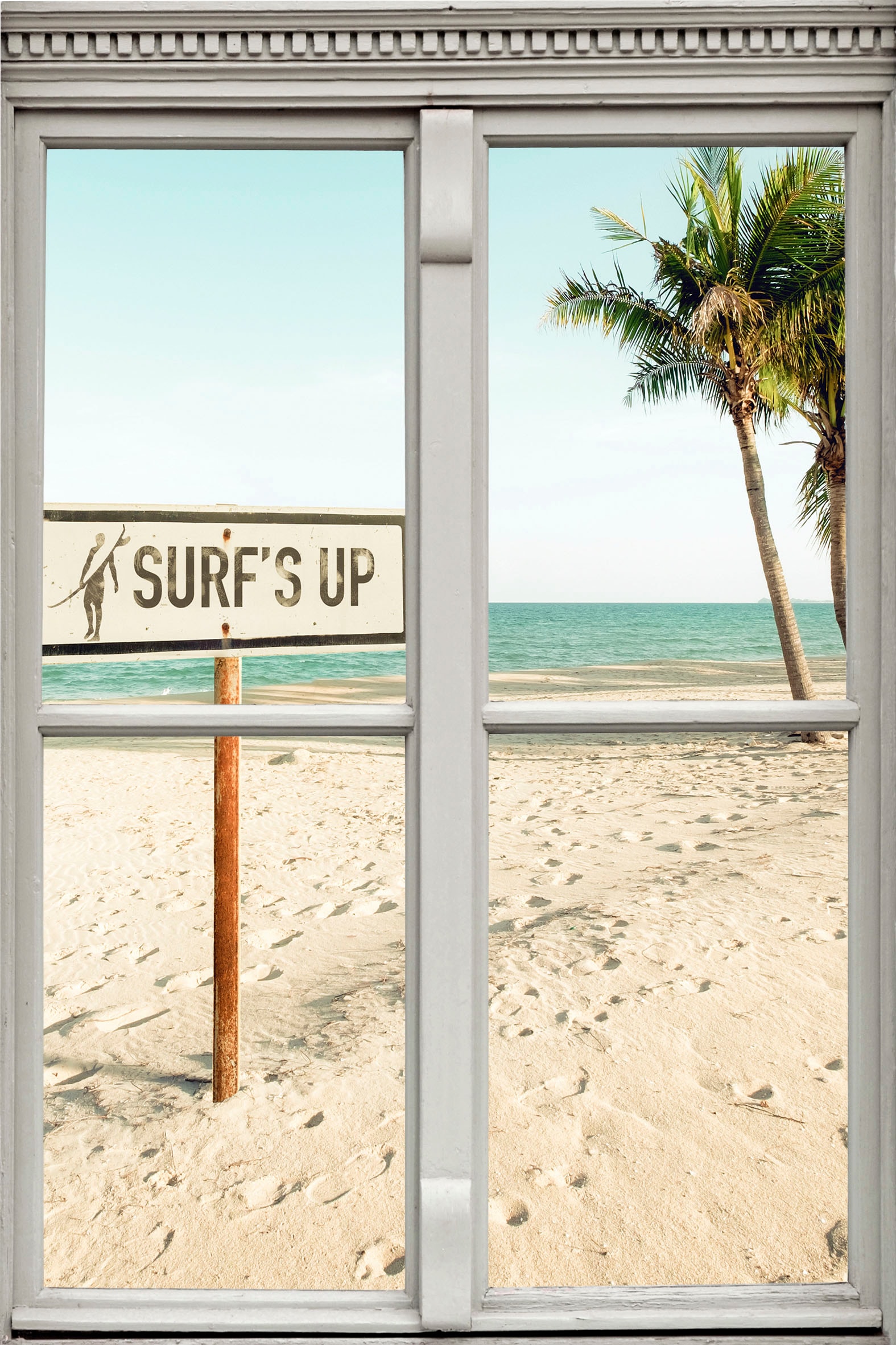 Image of queence Wandsticker "Surfs up" Wandsticker, Wandbild, selbstklebend, 3D, Fenster