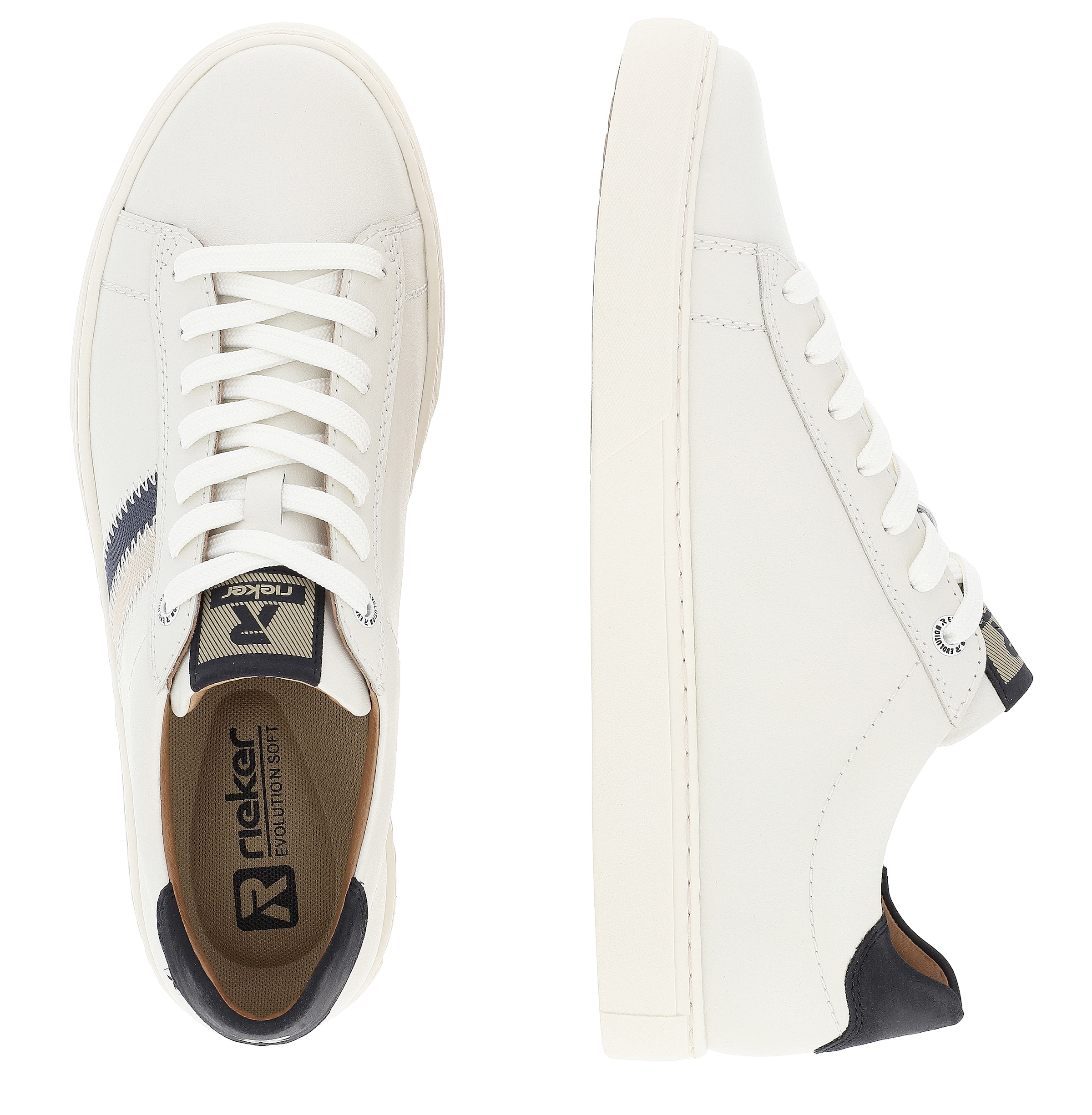RIEKER Sport Sneaker, mit Leder-Innenfutter, Freizeitschuh, Halbschuh, Schnürschuh