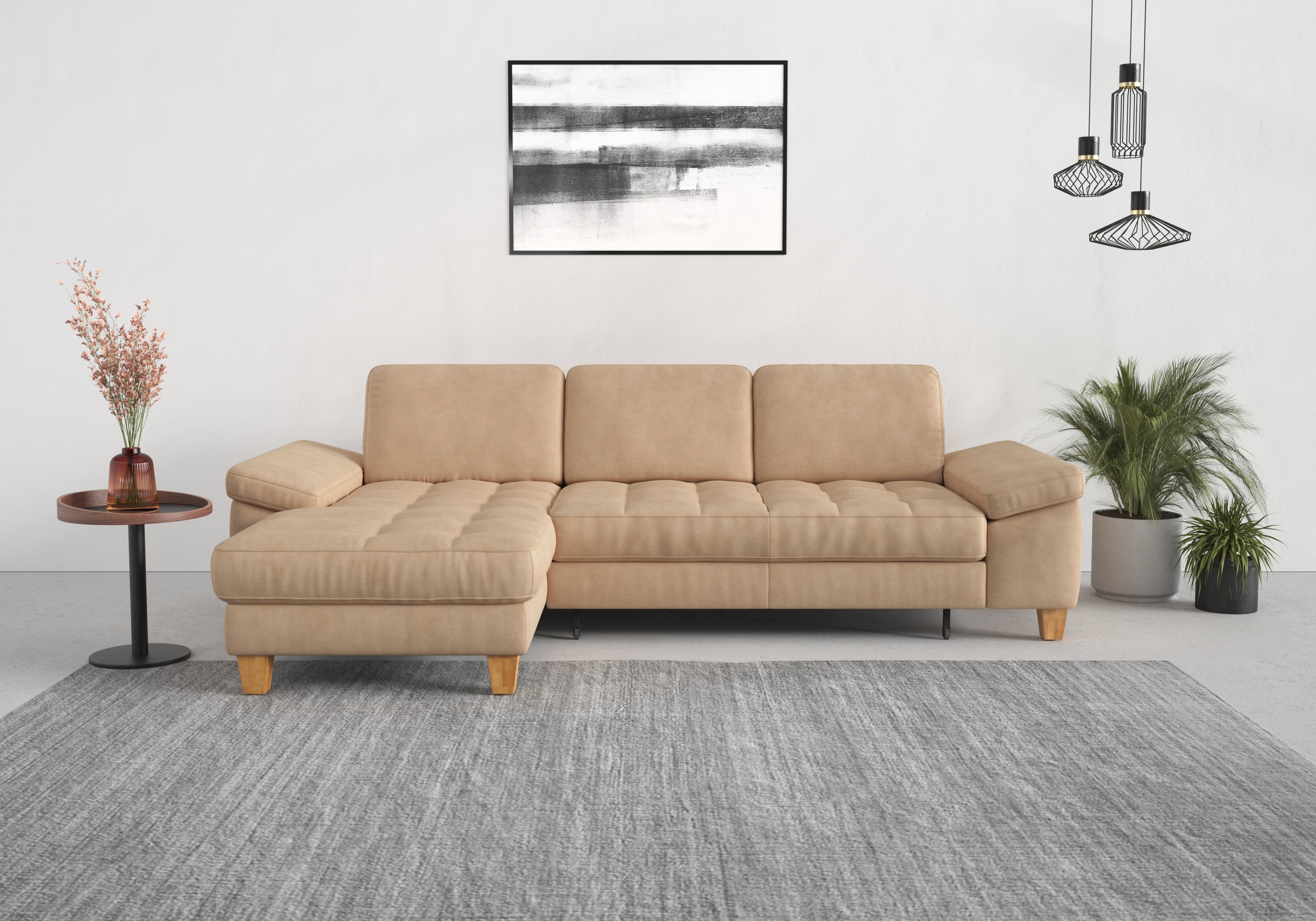 Image of sit&more Ecksofa "Westham L-Form" mit Recamiere, mit oder ohne Schlaffunktion, Bettkasten, Füsse Eiche