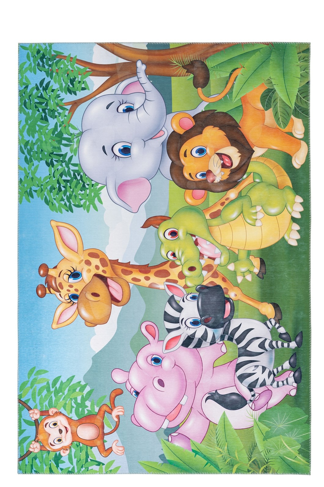 Image of Kayoom Kinderteppich "Sympathy Kids 249" rechteckig 5 mm Höhe Kurzflor, Modernes Muster, Fussbodenheizungsgeeignet, Zebra, Dschungel