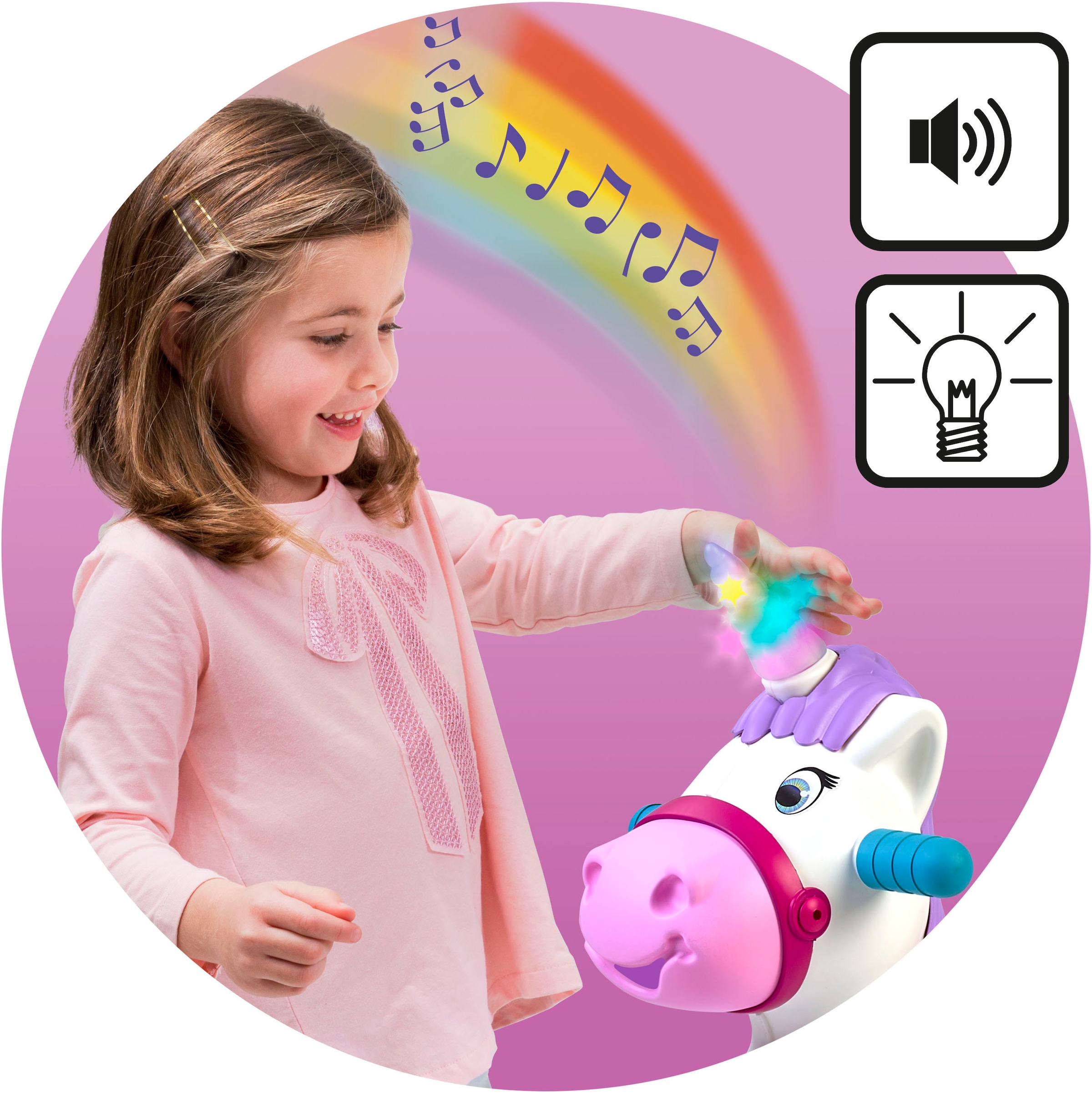 Feber® Schaukeltier »Feber Baby Unicorn 2in1« mit Licht- und Soundeffekt; Made in Europe