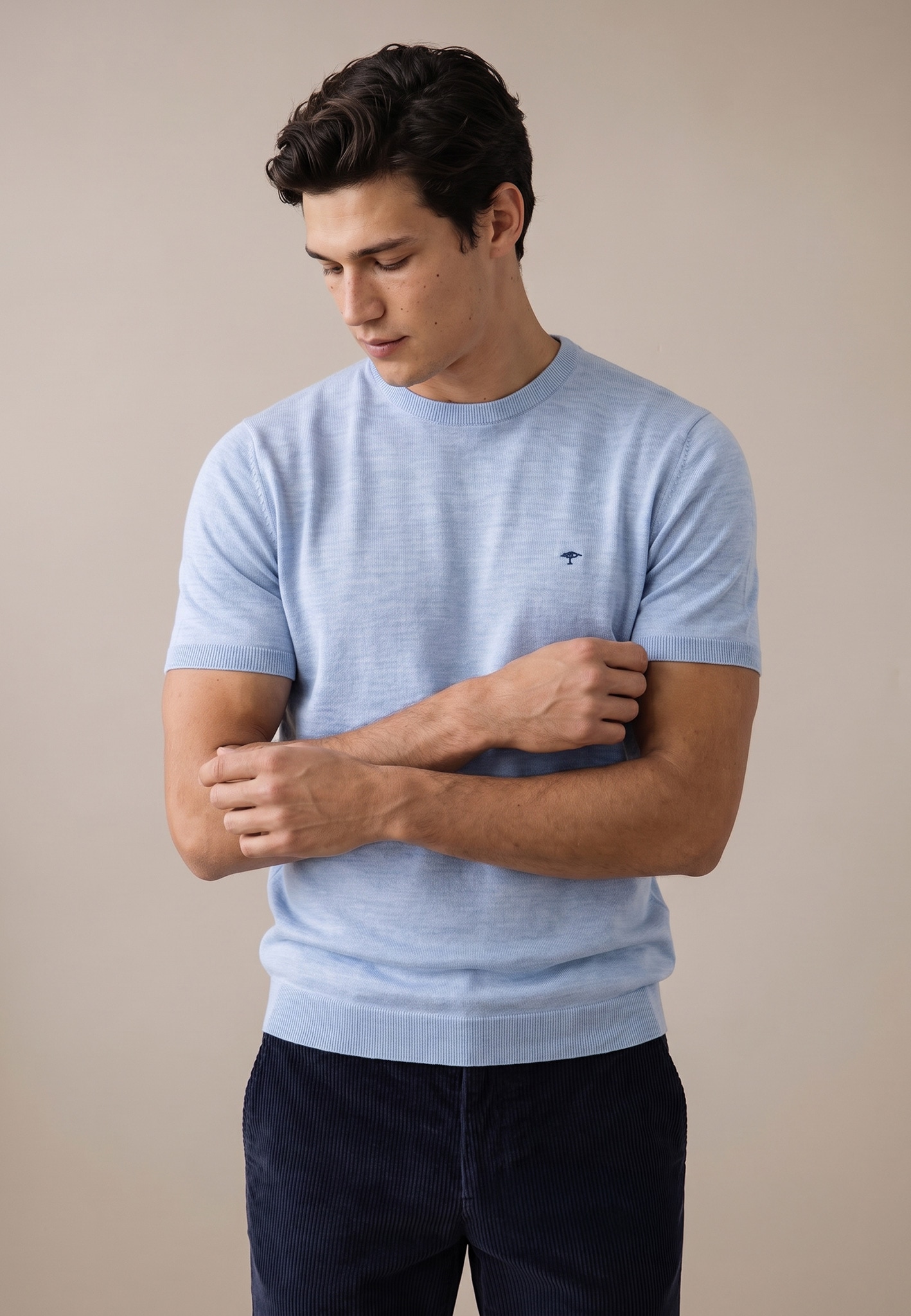 FYNCH-HATTON Pull en tricot pull d'été - manches mi-longues - avec broderie