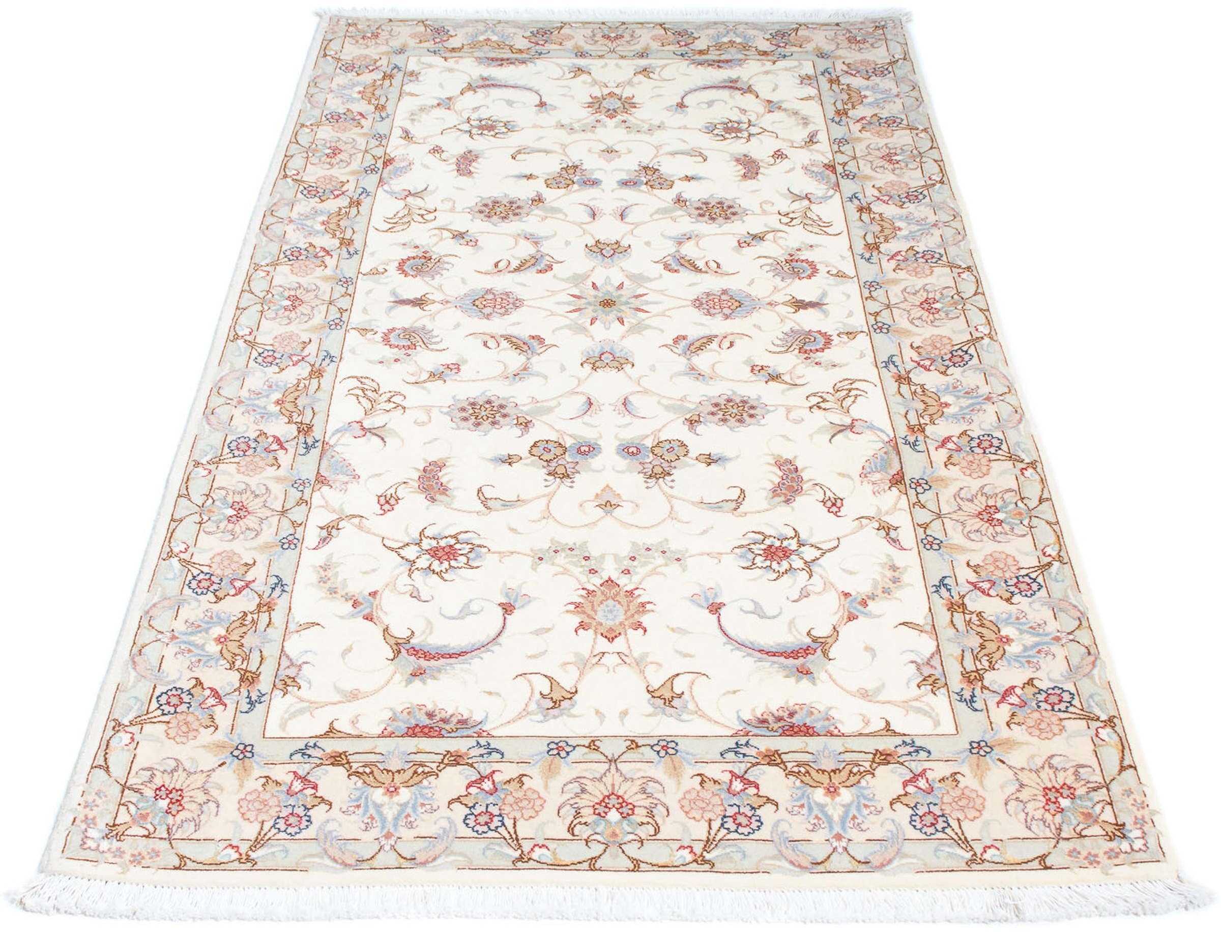 Image of morgenland Orientteppich »Perser - Täbriz - Royal - 198 x 100 cm - beige«, rechteckig, 7 mm Höhe, Wohnzimmer, Handgeknüpft, Einzelstück mit Zertifikat bei Ackermann Versand Schweiz