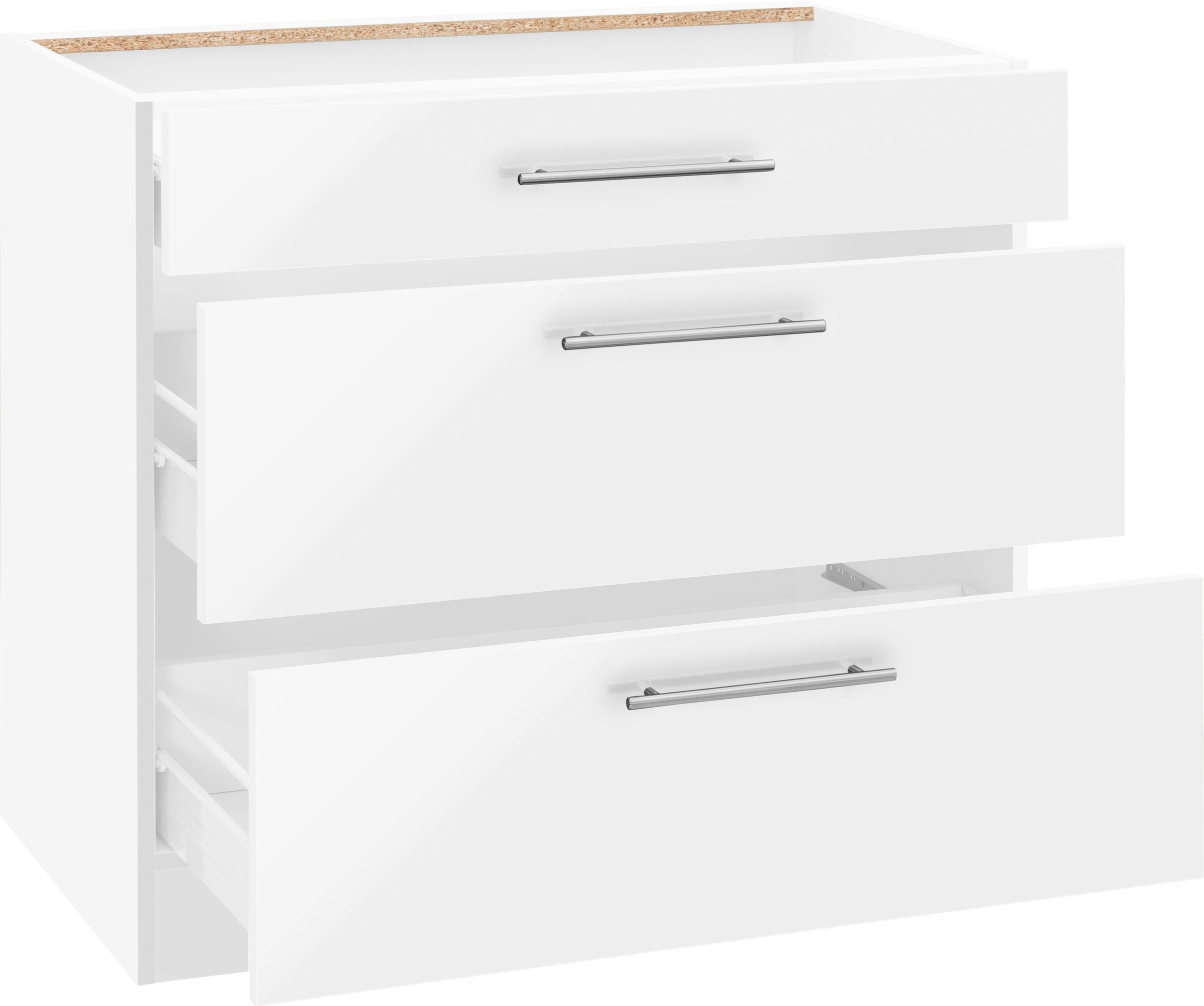 wiho Küchen Unterschrank »Cali«, 90 cm breit, mit 2 grossen Auszügen ohne Arbeitsplatte