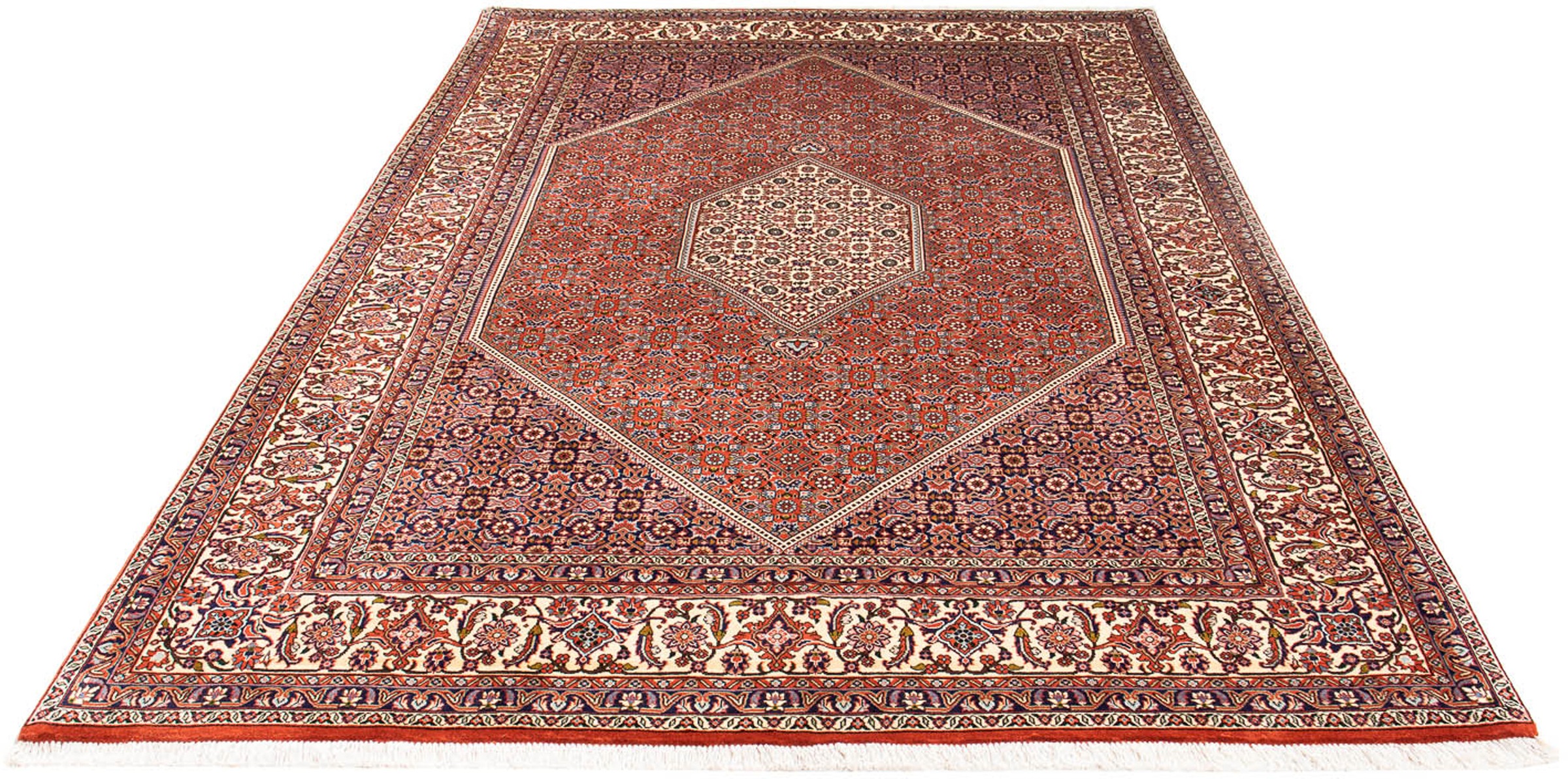 Image of morgenland Orientteppich »Perser - Bidjar - 245 x 167 cm - hellbraun«, rechteckig, 15 mm Höhe, Wohnzimmer, Handgeknüpft, Einzelstück mit Zertifikat bei Ackermann Versand Schweiz