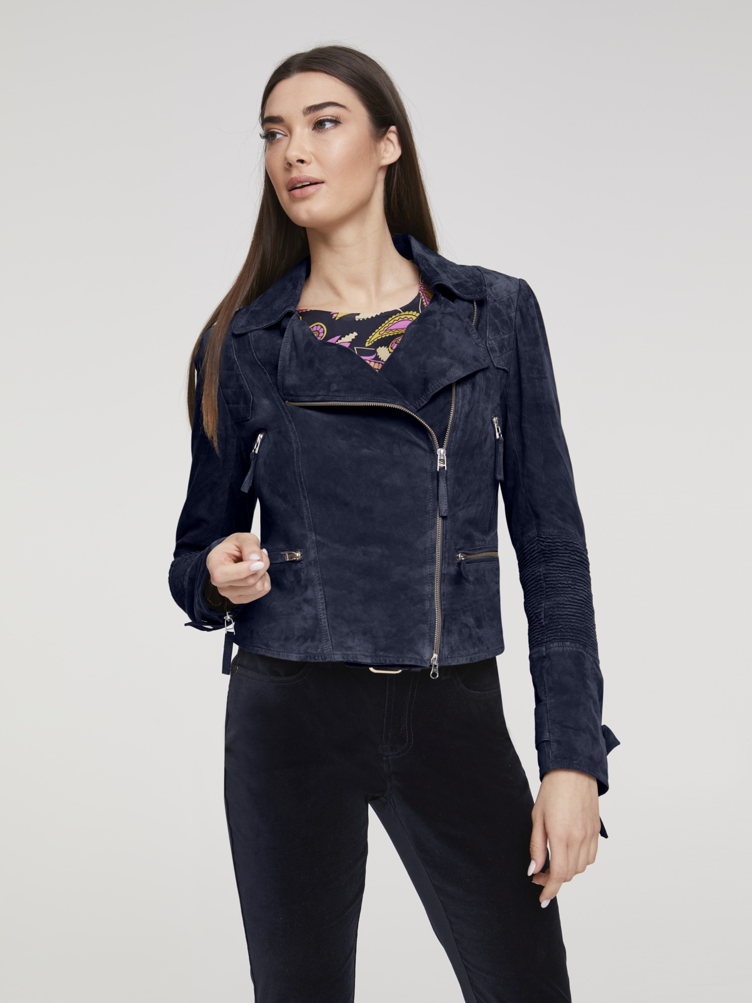 Lederjacke mit Steppung