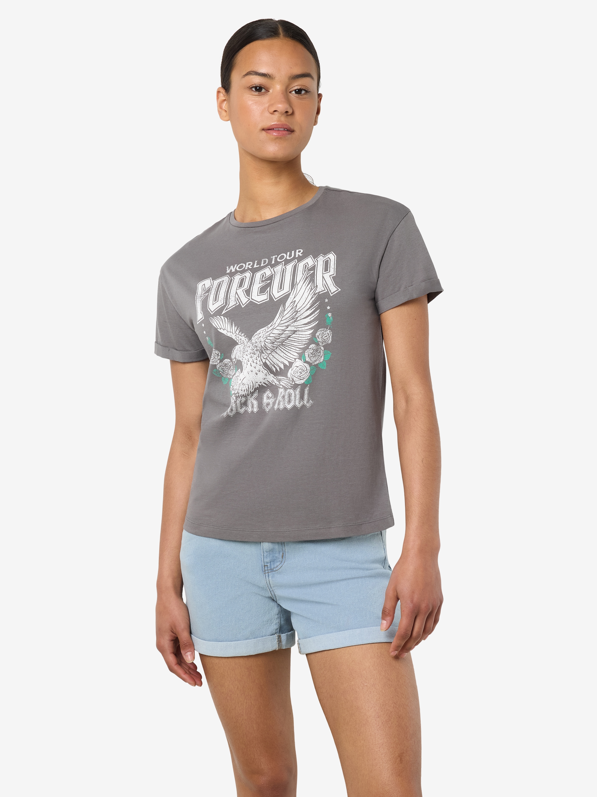Image of Noisy may Kurzarmshirt "NMBRANDY FRONTPRINT S/S TOP JRS NOOS"