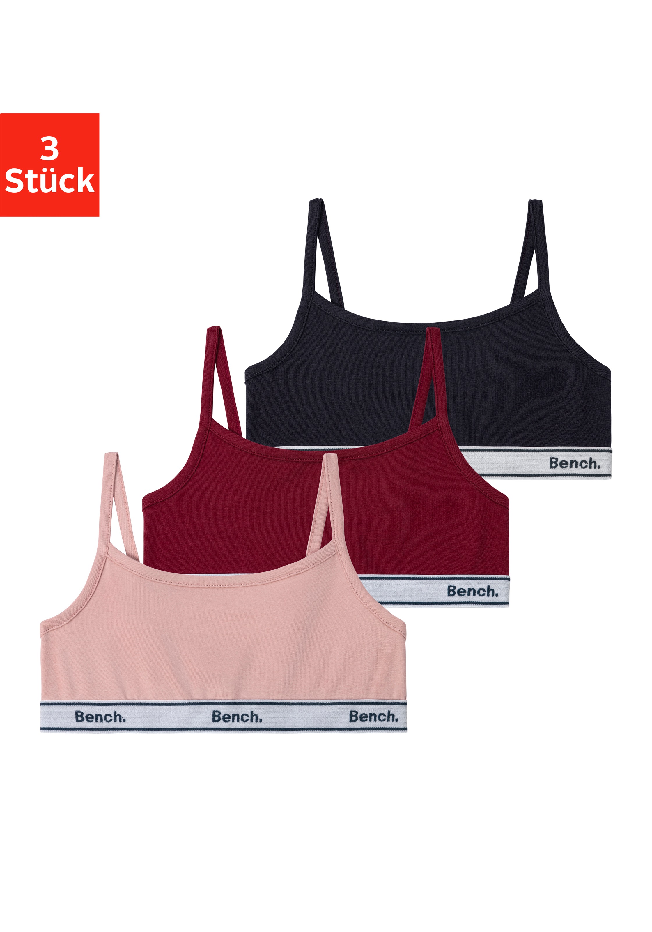 Image of Bench. Bustier Packung, 3 Stk. mit verstellbaren Trägern