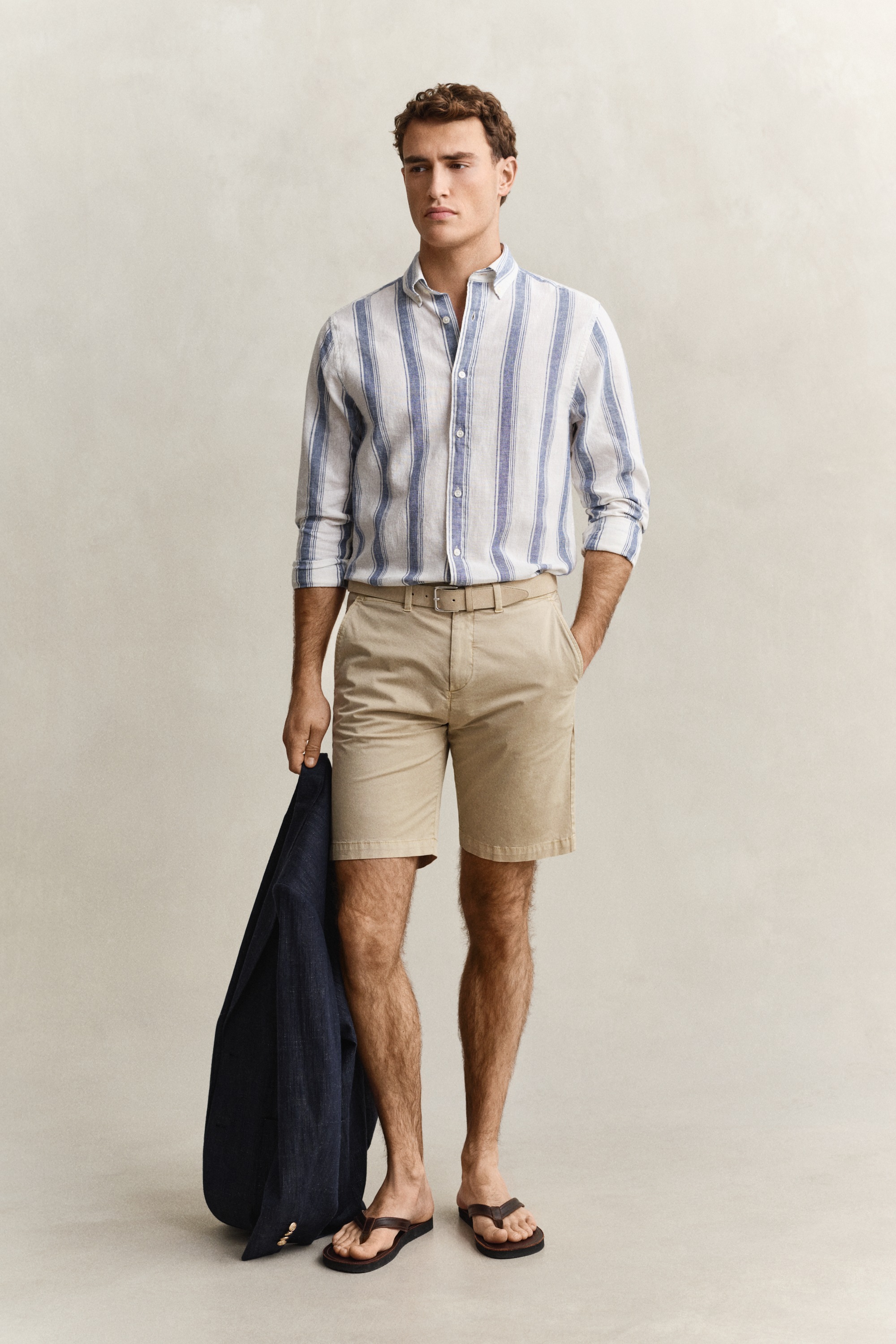 Gant Langarmhemd »REGULAR COTTON LINEN STRIPE« Regular fit mit Button-Down-Kragen