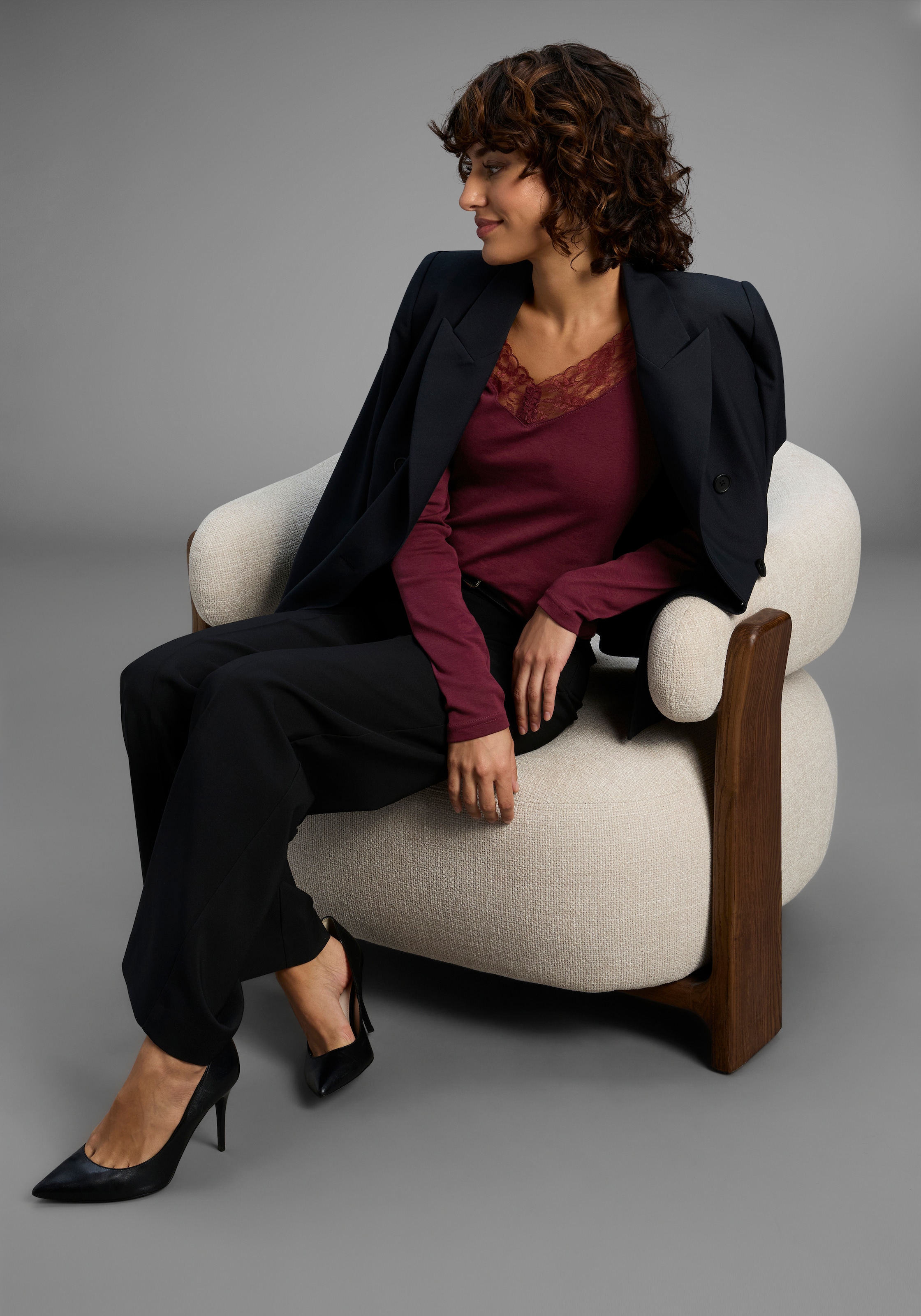 Laura Scott T-shirt à manches longues Packung, 2 cuis tlg. mit toller Spitzenkante - NEUE KOLLEKTION