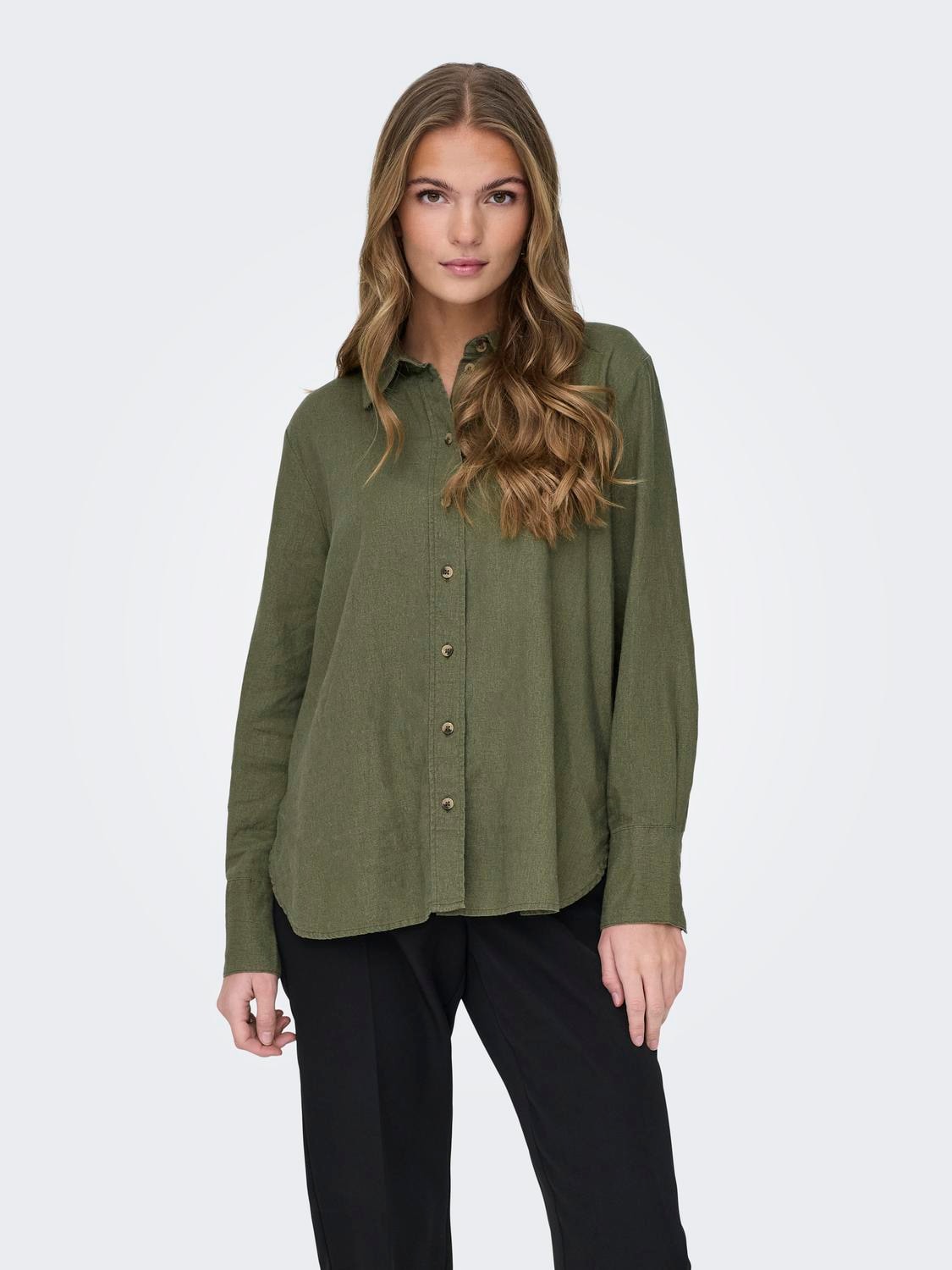 Image of JDY Hemdbluse "JDYSAY L/S LINEN LOOSE SHIRT WVN NOOS"