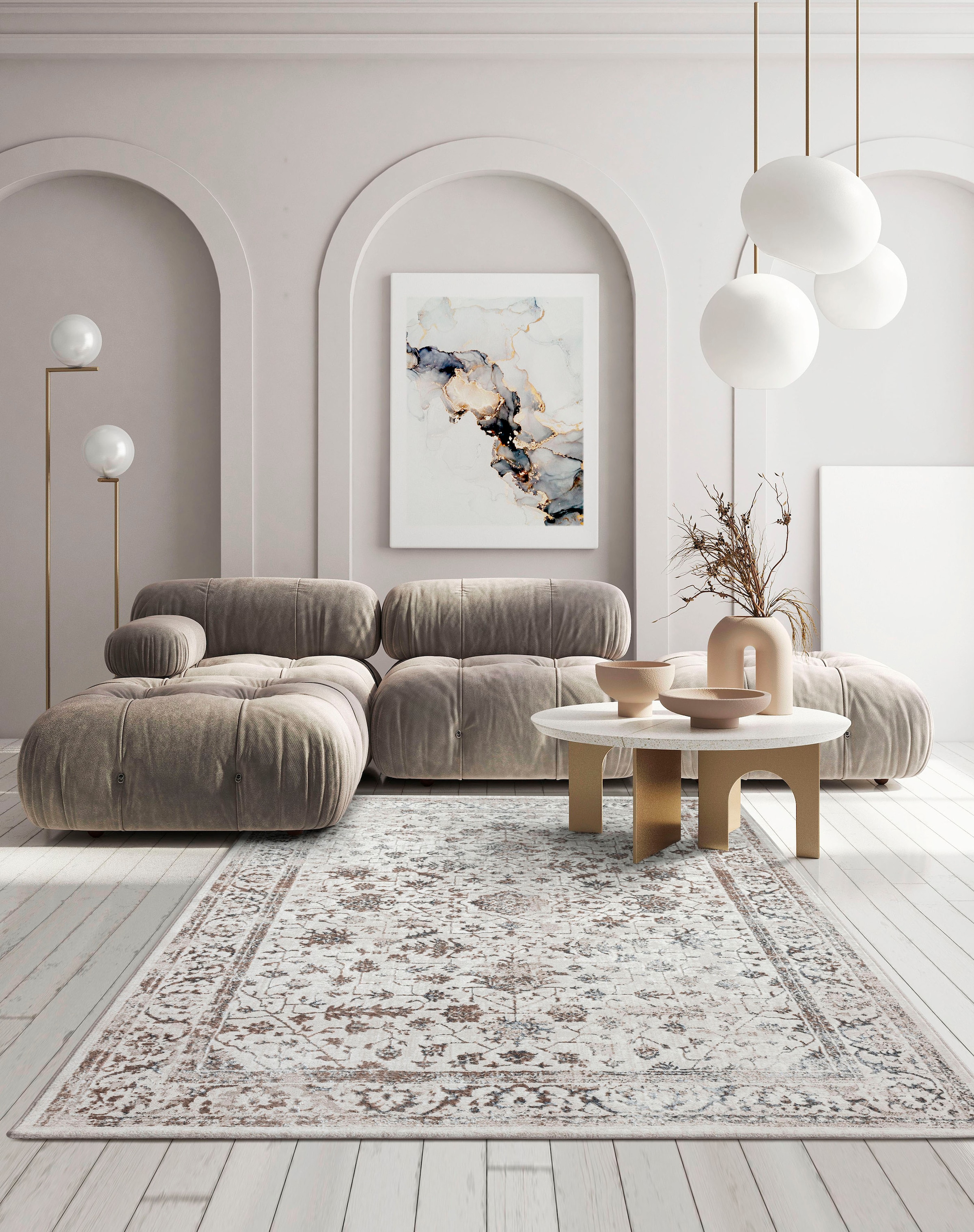 merinos Teppich »Creation glänzend, elegant, rechteckig, kaufen Kurzflor, 50112«, pflegeleicht, Wohnzimmer