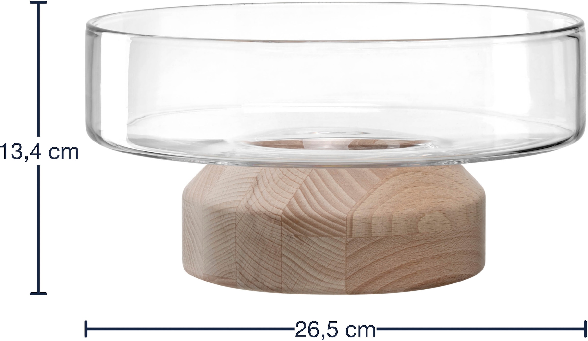 LEONARDO Dekoschale »Schale LEGNO 27 cm auf Holzsockel«