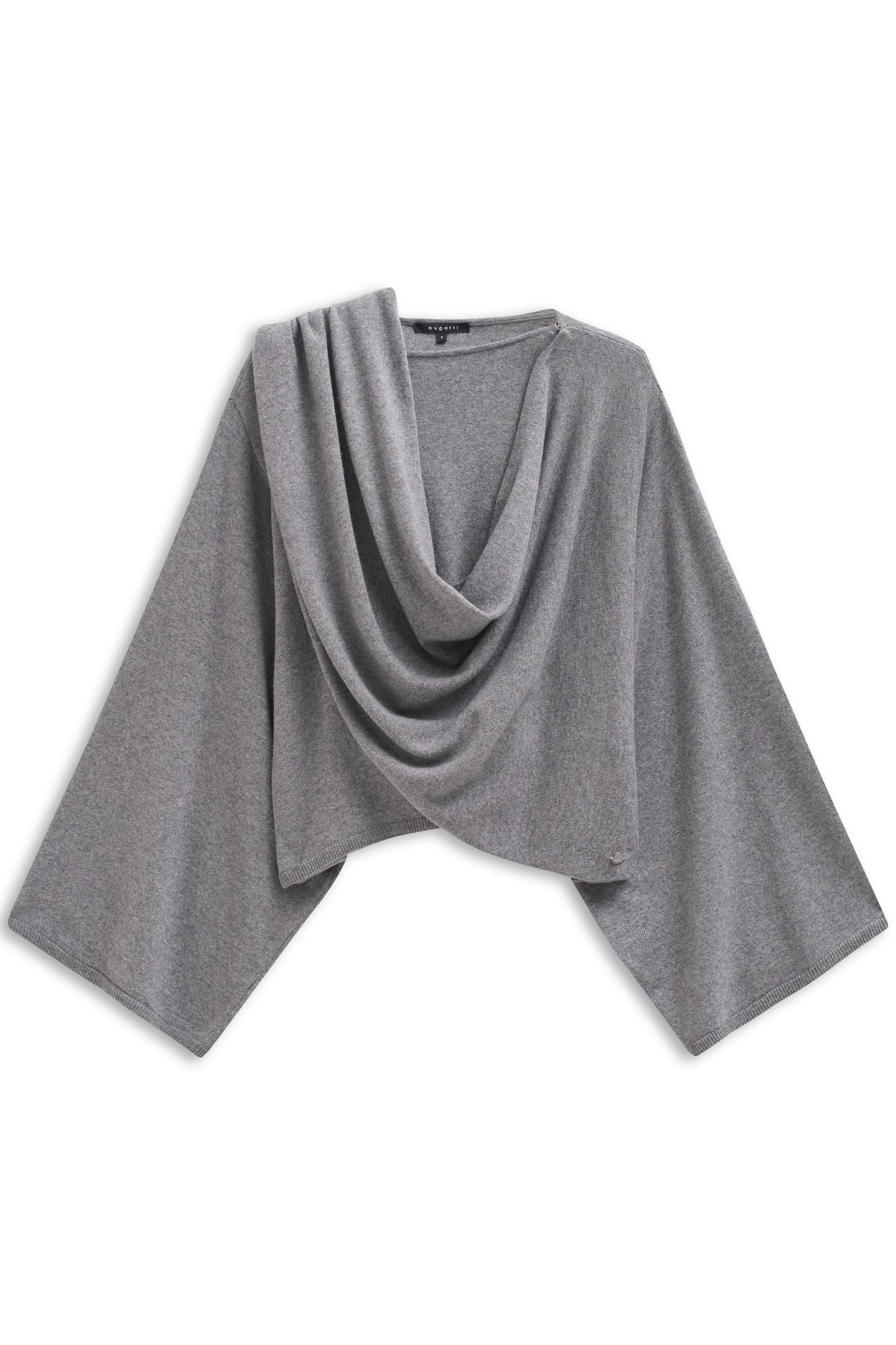 bugatti Cape en tricot »Rundhals-Ausschnitt« en mélange laine-cachemire