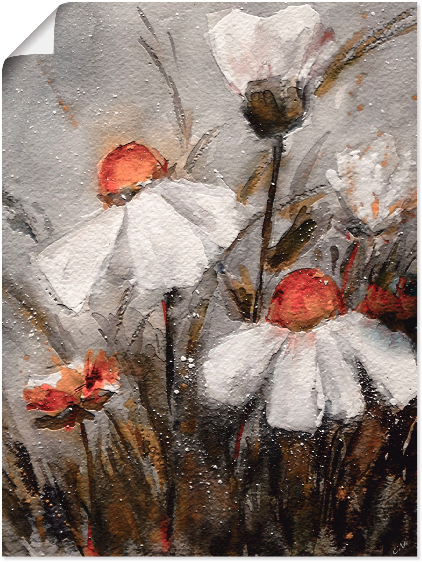 Image of Artland Wandbild »Margeriten I«, Blumen, (1 St.), in vielen Grössen & Produktarten -Leinwandbild, Poster, Wandaufkleber / Wandtattoo auch für Badezimmer geeignet bei Ackermann Versand Schweiz