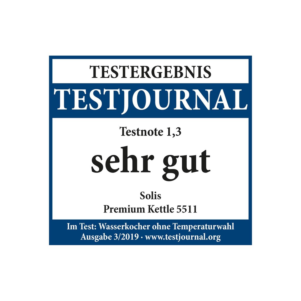 SOLIS OF SWITZERLAND Wasserkocher »Premium Kettle 5511«, 1,5 l, 2400 W