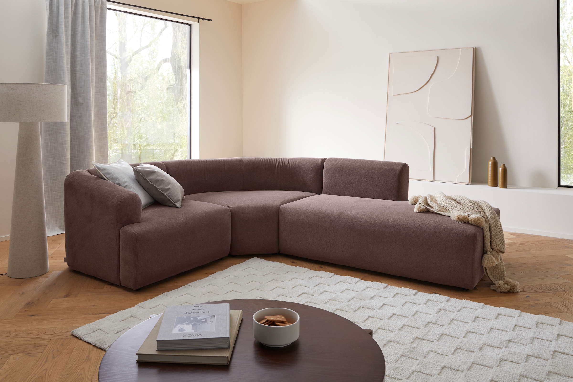 LeGer Home by Lena Gercke Sofa-Eckelement »LYZA mit gerundeter Rückenlehne, Masse B/T/H: 122/104/74 cm« als Modul oder separat verwendbar, für individuelle Zusammenstellung