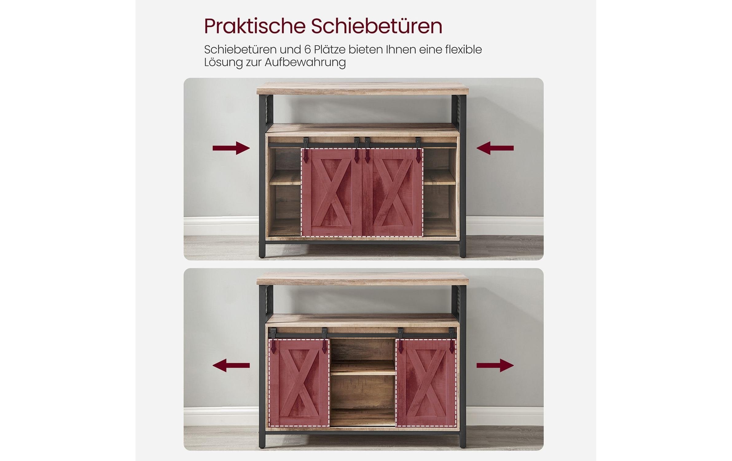 VASAGLE Kommode »VASAGLE Kommode 100 x 80 cm, Braun/Schwarz«