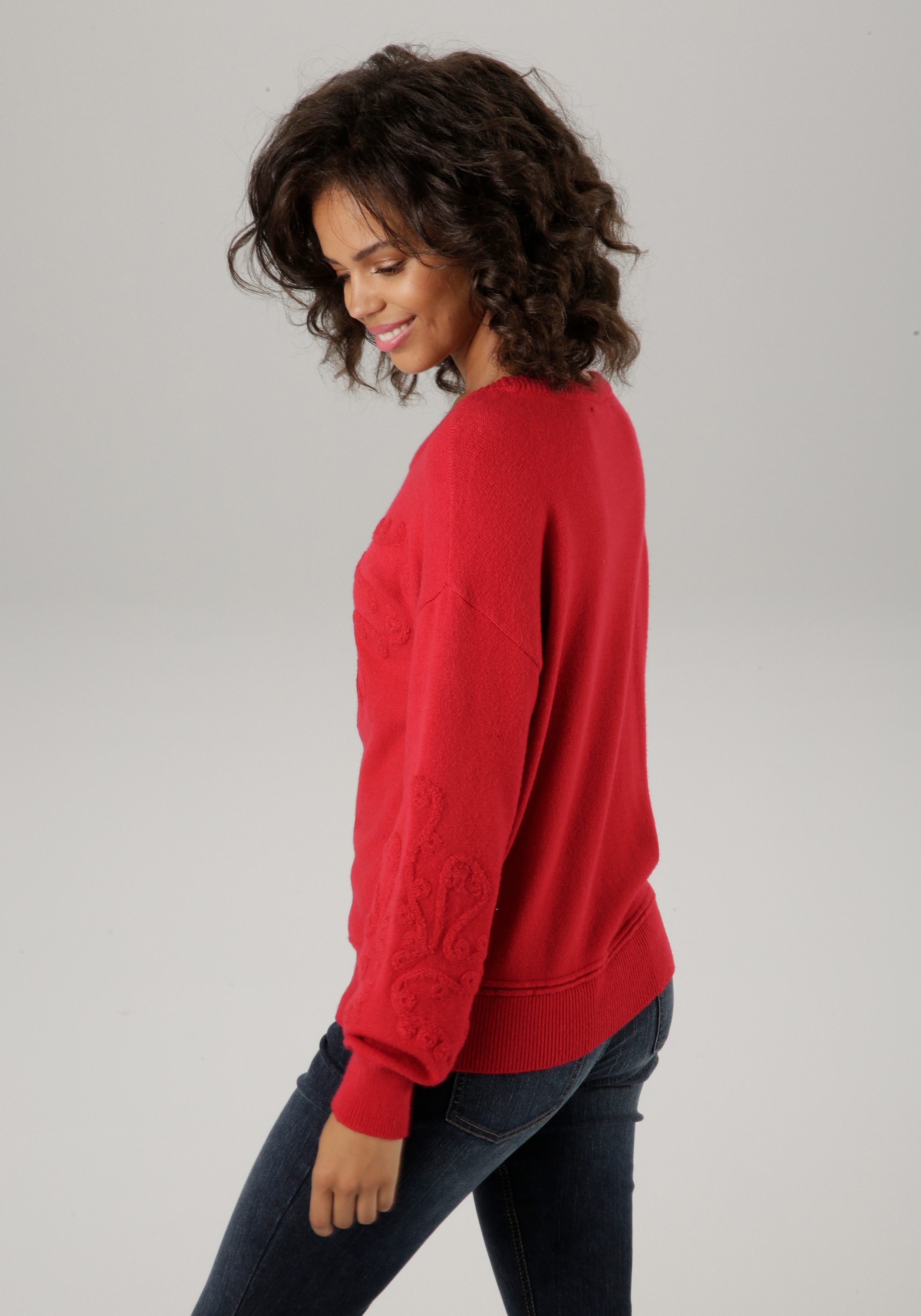 Aniston CASUAL Strickpullover, mit eingestrickten Ornamenten