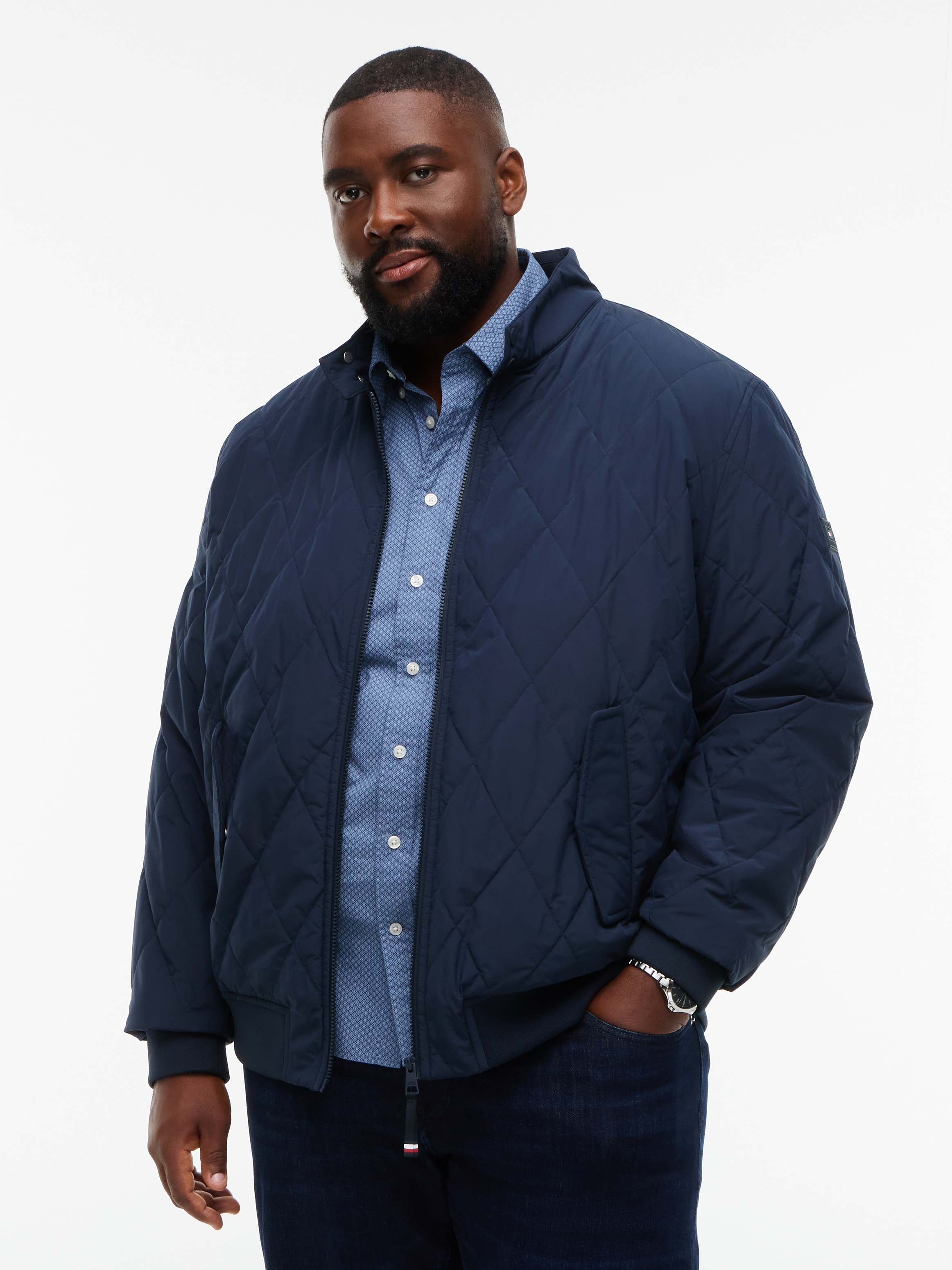 Image of Tommy Hilfiger Big & Tall Blouson "BT-PACKABLE QUILTED HARRINGTON" im Stepp-Design mit wasserabweisendem Finish