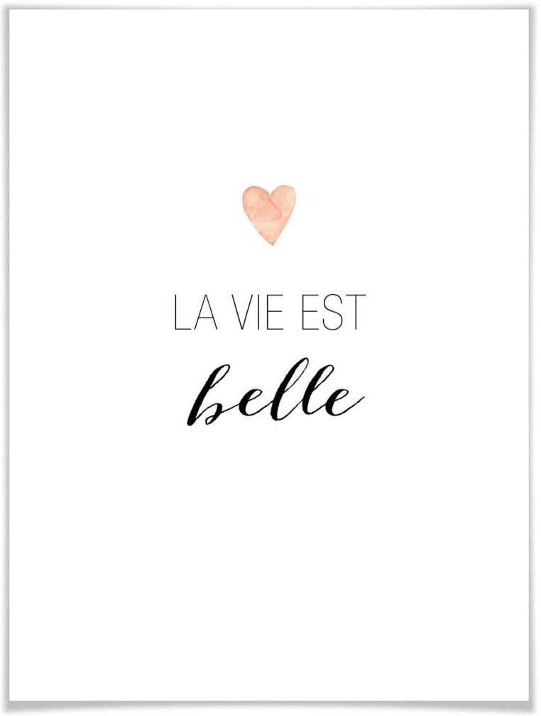 Wall-Art Poster »La vie est belle«, Schriftzug, (1 St.), Poster, Wandbild,  Bild, Wandposter günstig kaufen