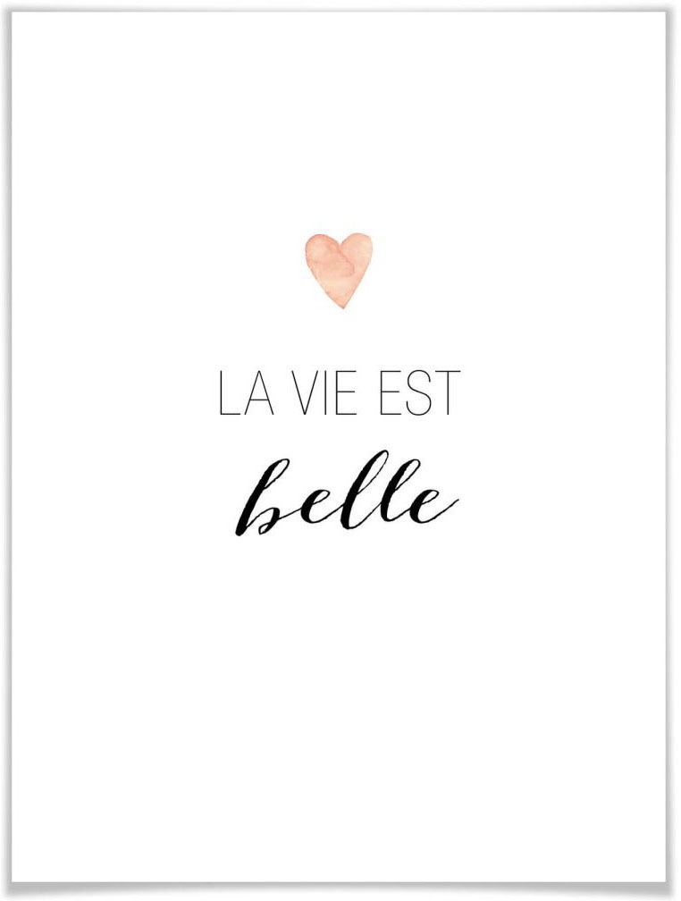 Image of Wall-Art Poster »La vie est belle«, Schriftzug, (1 St.), Poster, Wandbild, Bild, Wandposter bei Ackermann Versand Schweiz
