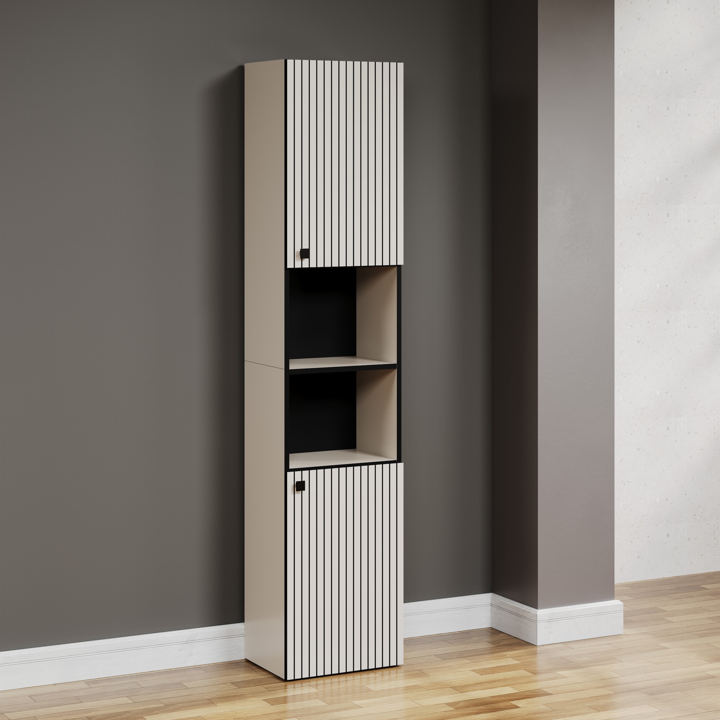 welltime Armoire haute »Amrum« Badezimmerschrank mit und ohne Schublade - (B/T/H) 40-70/31/186 cm