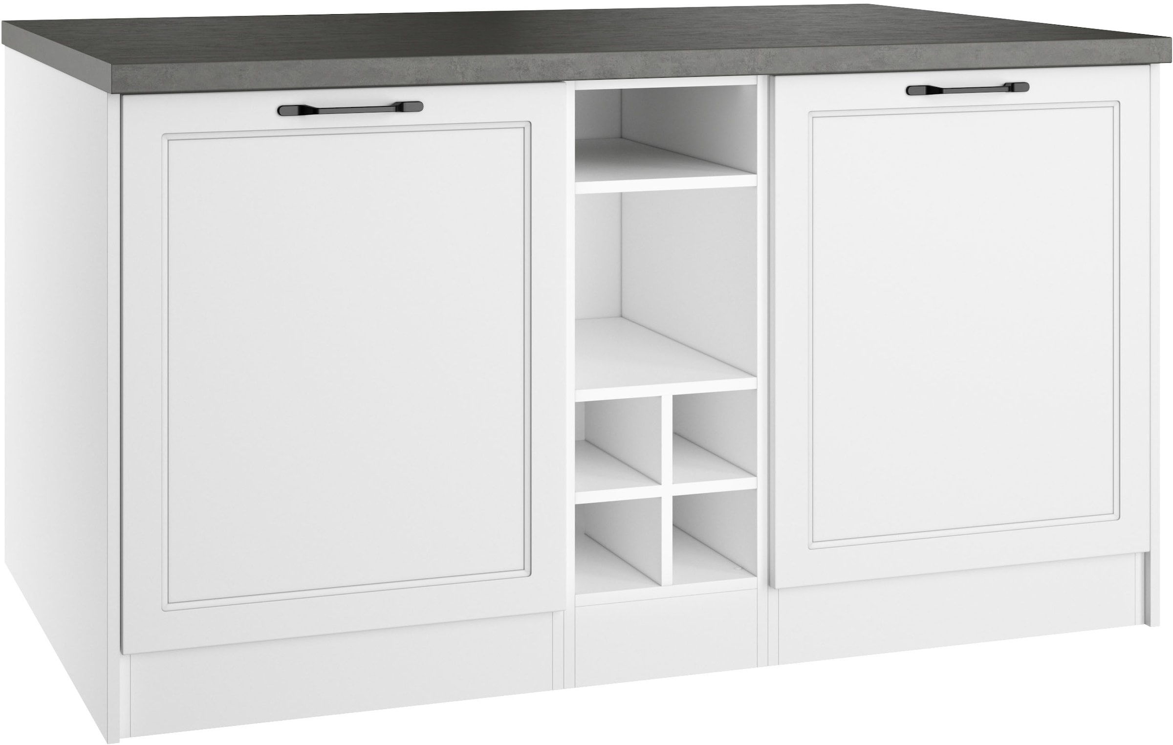 KOCHSTATION Kücheninsel »KS-Lani, Breite 153 cm, mit Flaschenregal« MDF-Fronten, Arbeitsplatte 38mm stark