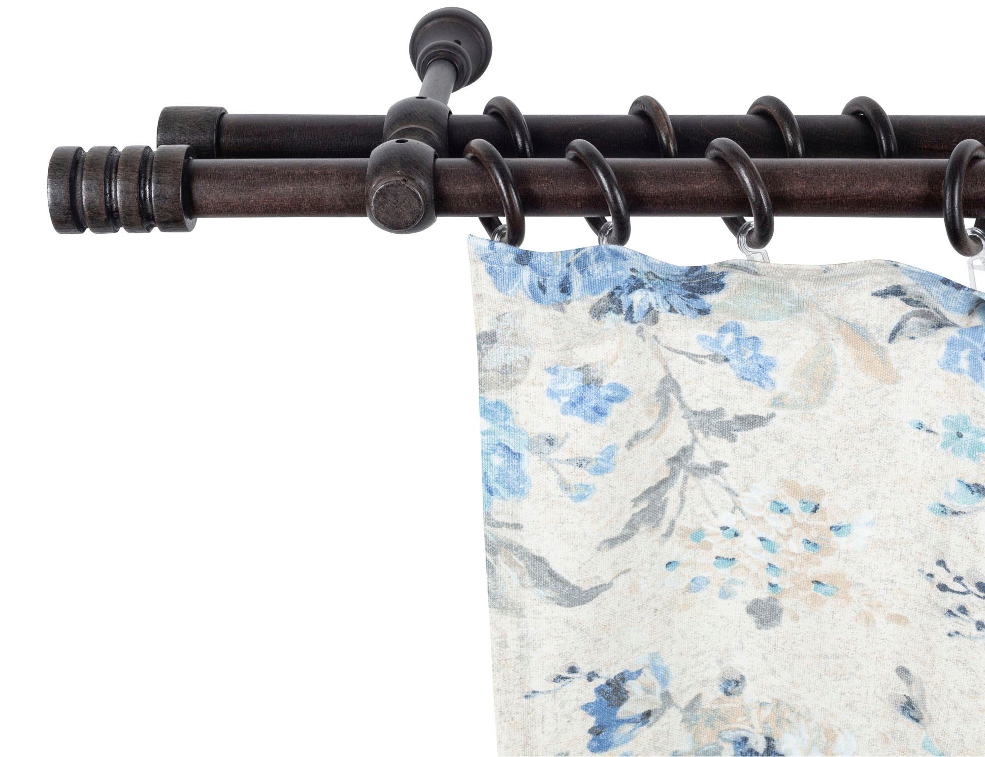 SN DECO GROUP Gardinenstange »Pisa« 2 läufig-läufig Fixmass 28 mm, Holz, verschiedene Längen und Farben, Komplettset