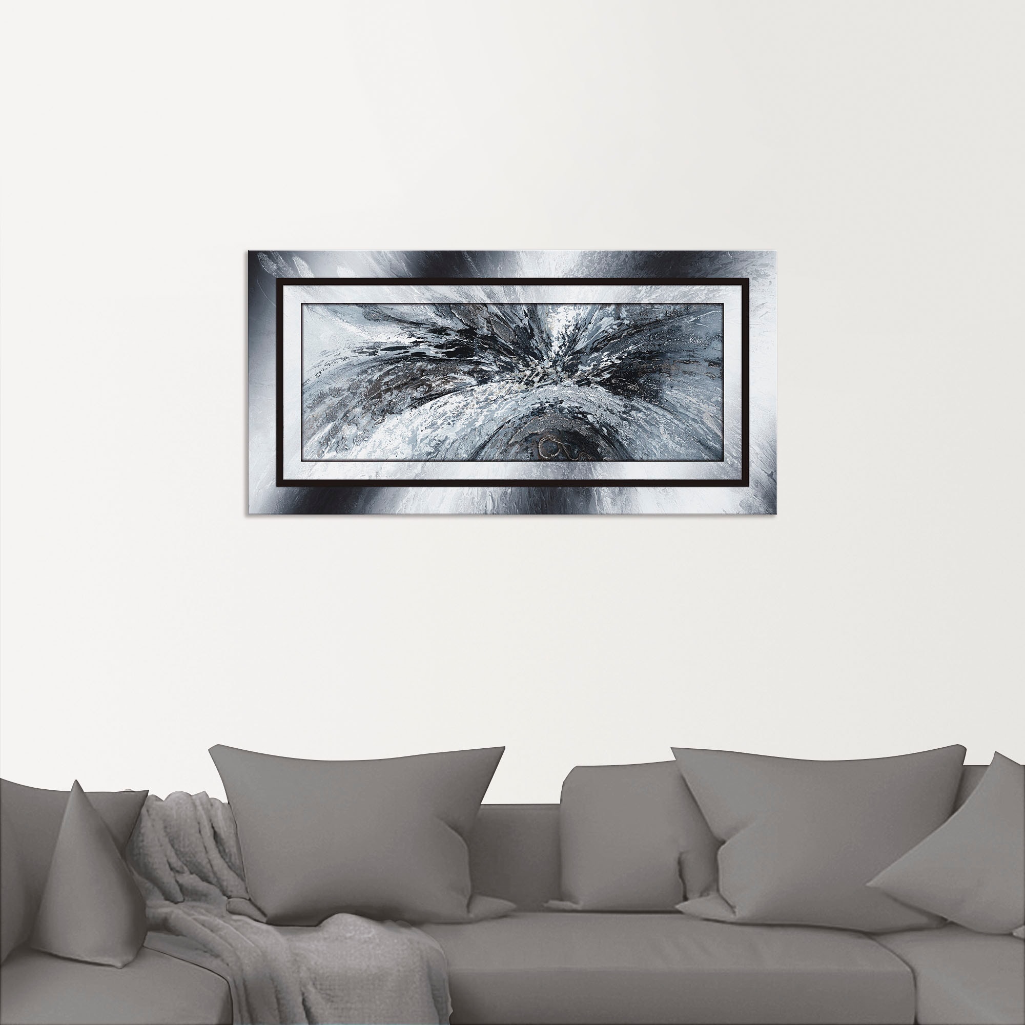 Artland Wandbild »Schwarz - weiss abstrakt 1«, Muster, (1 St.), als Alubild, Outdoorbild, Leinwandbild, Poster in verschied. Grössen