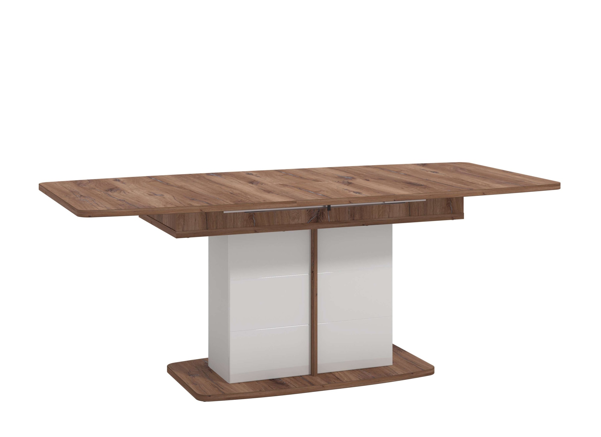 INOSIGN Esstisch »Burgundy 160 cm, modernes Design, Verlängerbar durch Einlegeplatte« max. Breite 200 cm, Farbkombination aus Flagstaf Eiche und Weiss