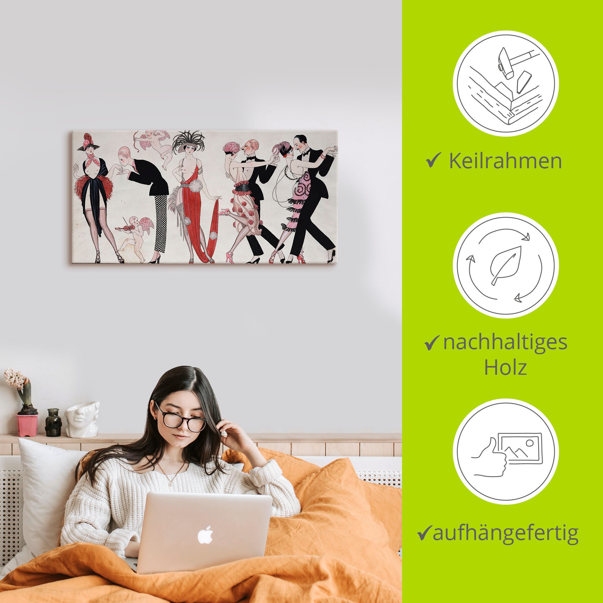 Artland Wandbild »Tango.« Sport 1 Stk. tlg. auf Holzrahmen gespannt