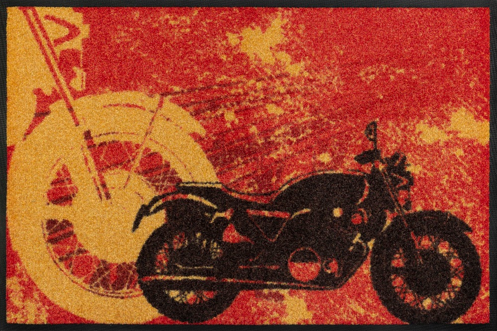 Image of wash+dry by Kleen-Tex Fussmatte »Motorbike«, rechteckig, 7 mm Höhe, Schmutzfangmatte, Motiv Motorrad, In- und Outdoor geeignet, waschbar bei Ackermann Versand Schweiz